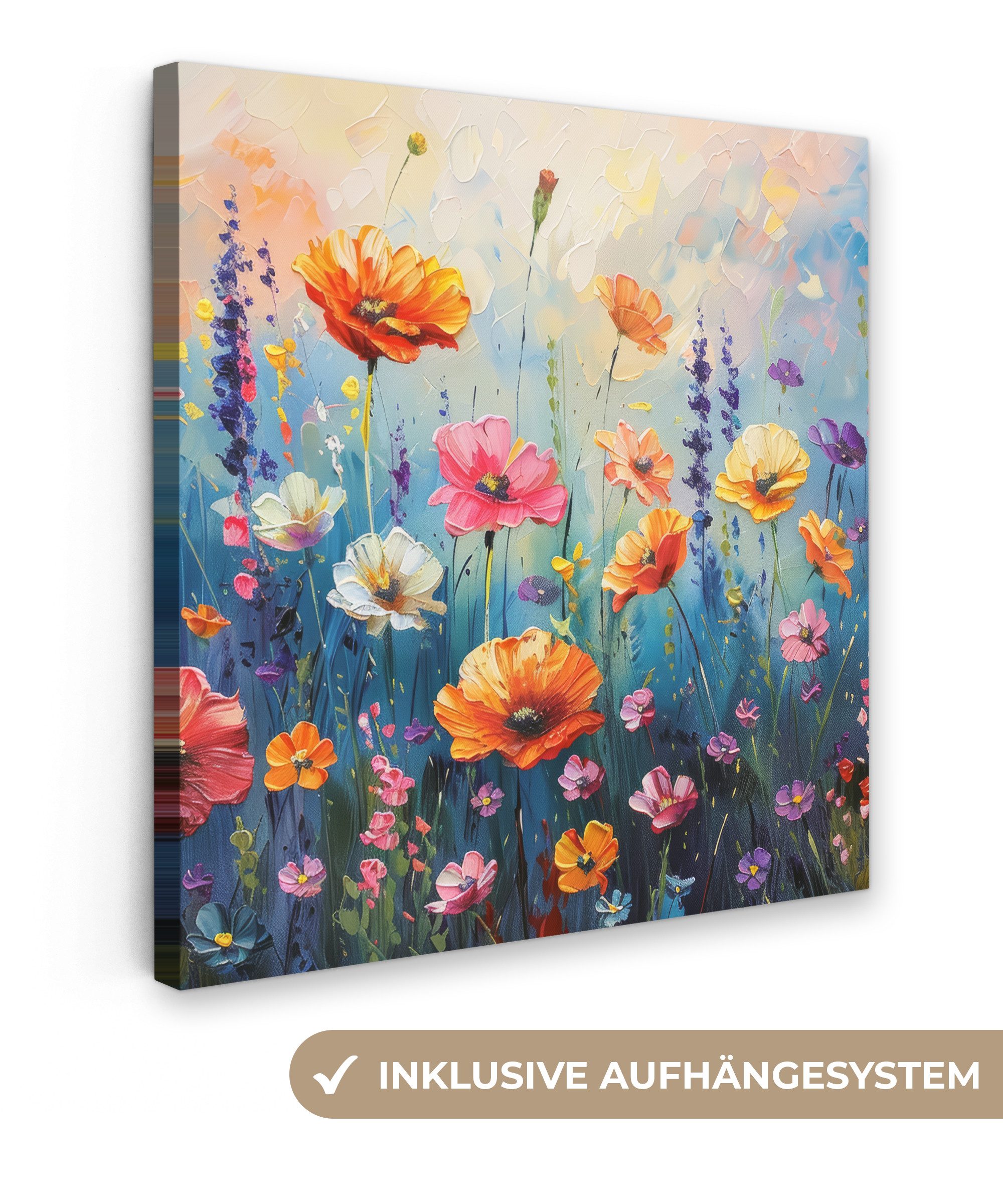 OneMillionCanvasses® Leinwandbild Blumen - Natur - Aquarell - Kunst, Fotodr günstig online kaufen