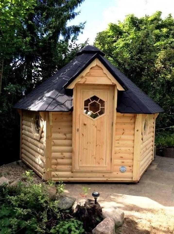 JVmoebel Fasssauna Holzsauna in Braun mit individueller Temperaturregelung, (1-St) Made in Europe