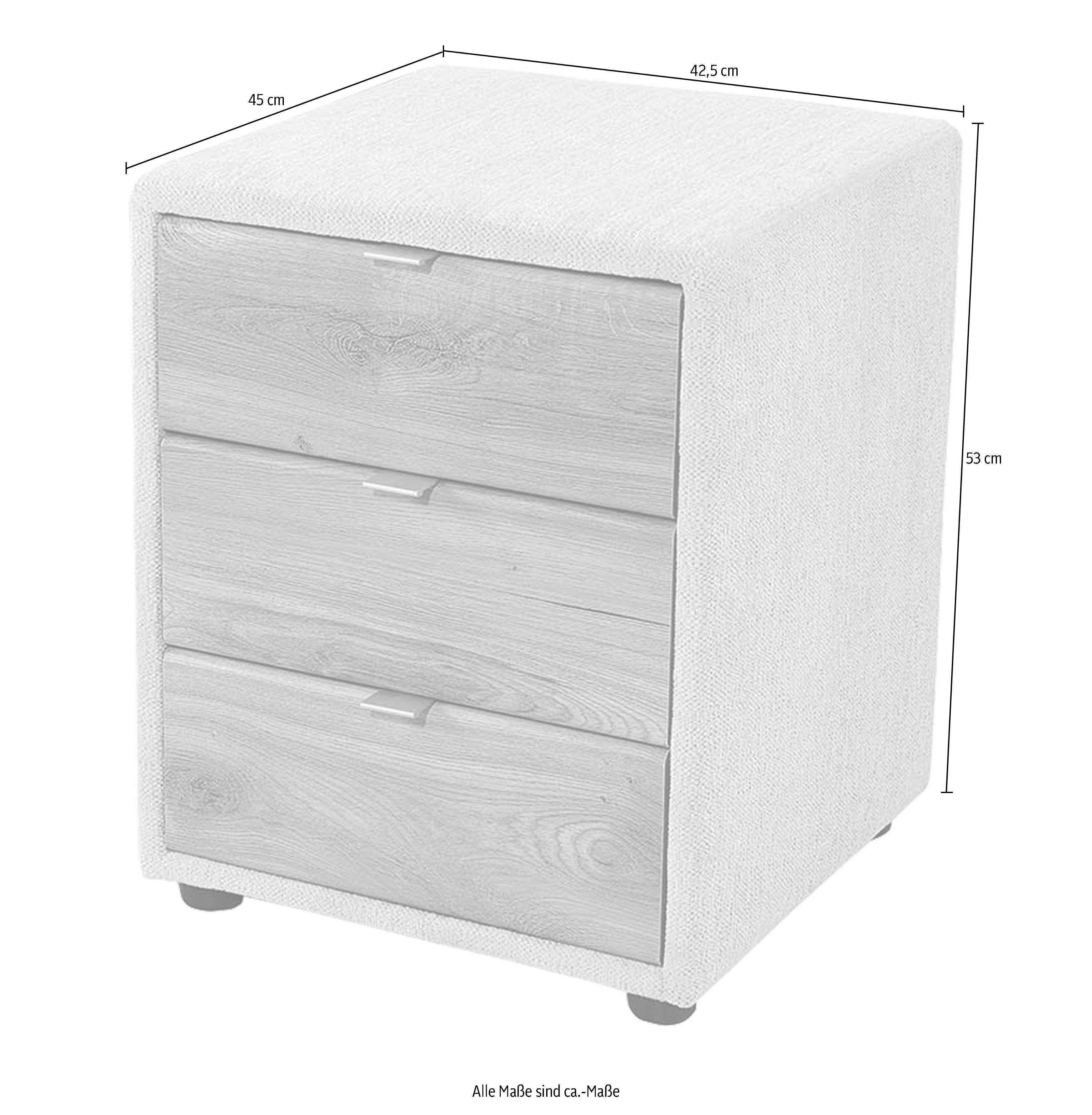 Jockenhöfer Gruppe Nachtkonsole Lia, Nachttisch mit 3 Schubladen