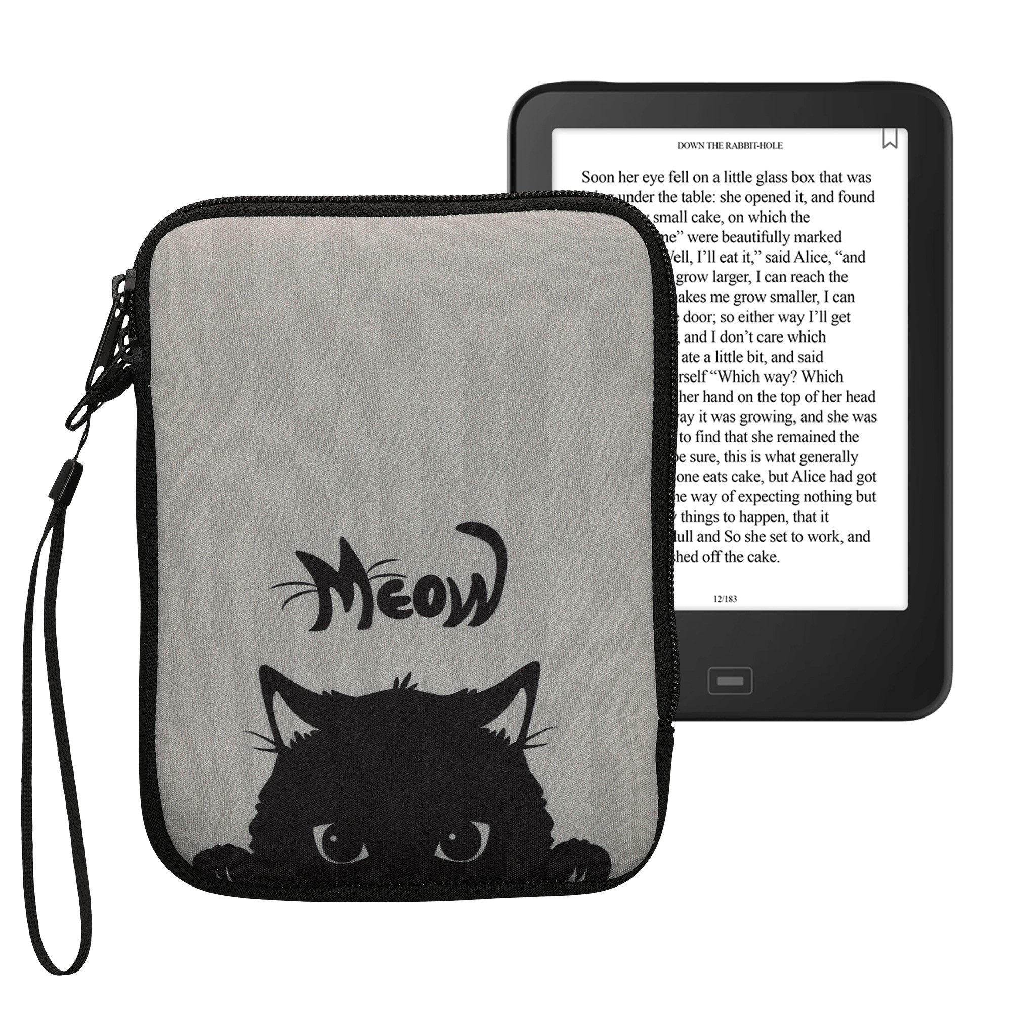 kwmobile E-Reader-Hülle Tasche für eReader, Neopren Hülle Schutzhülle - 17 x 12 x 2 cm Innenmaße