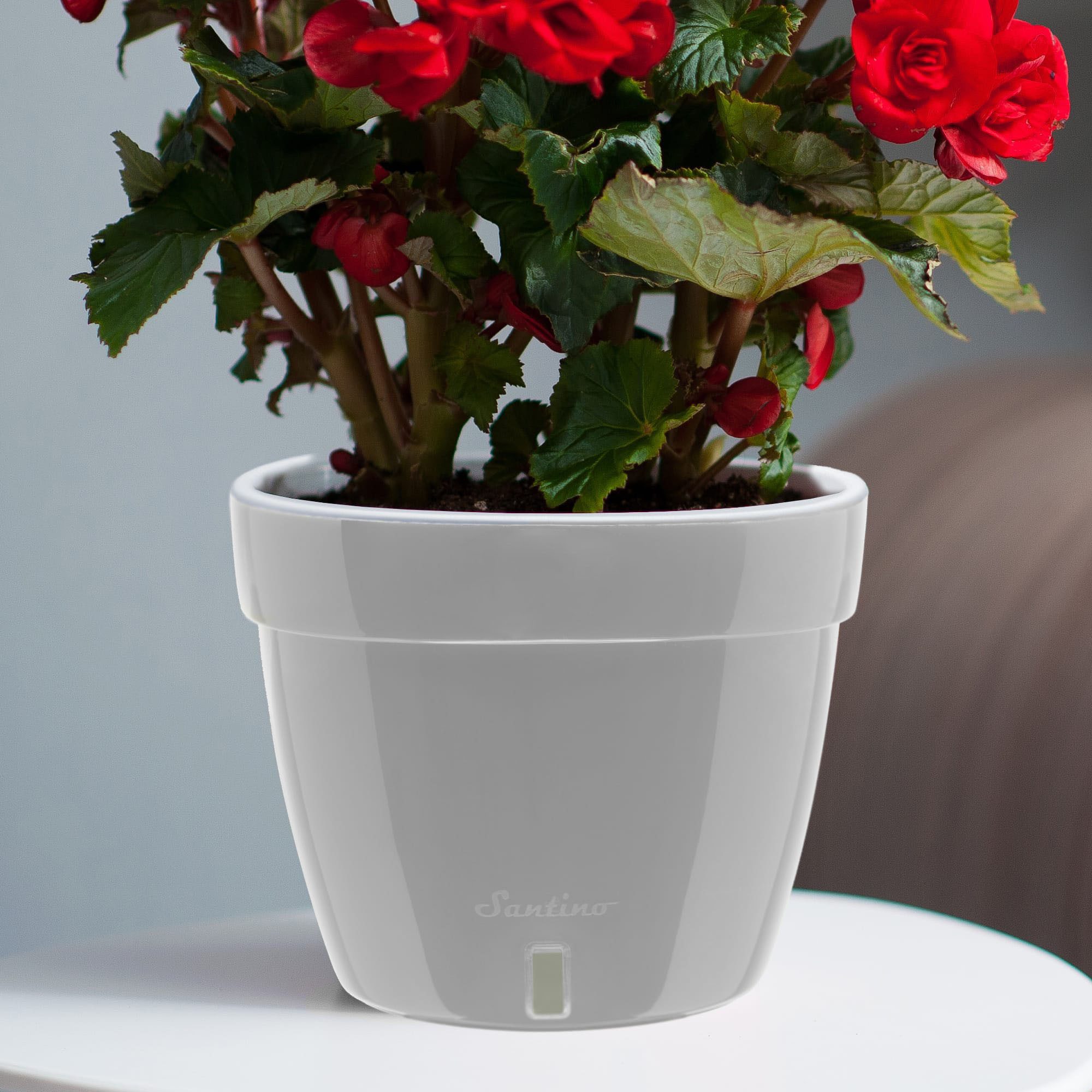 Thumbnail - dr. Soil Blumentopf Pflanzentopf mit automatischer Bewässerung, 15.0L, Grau-Alb