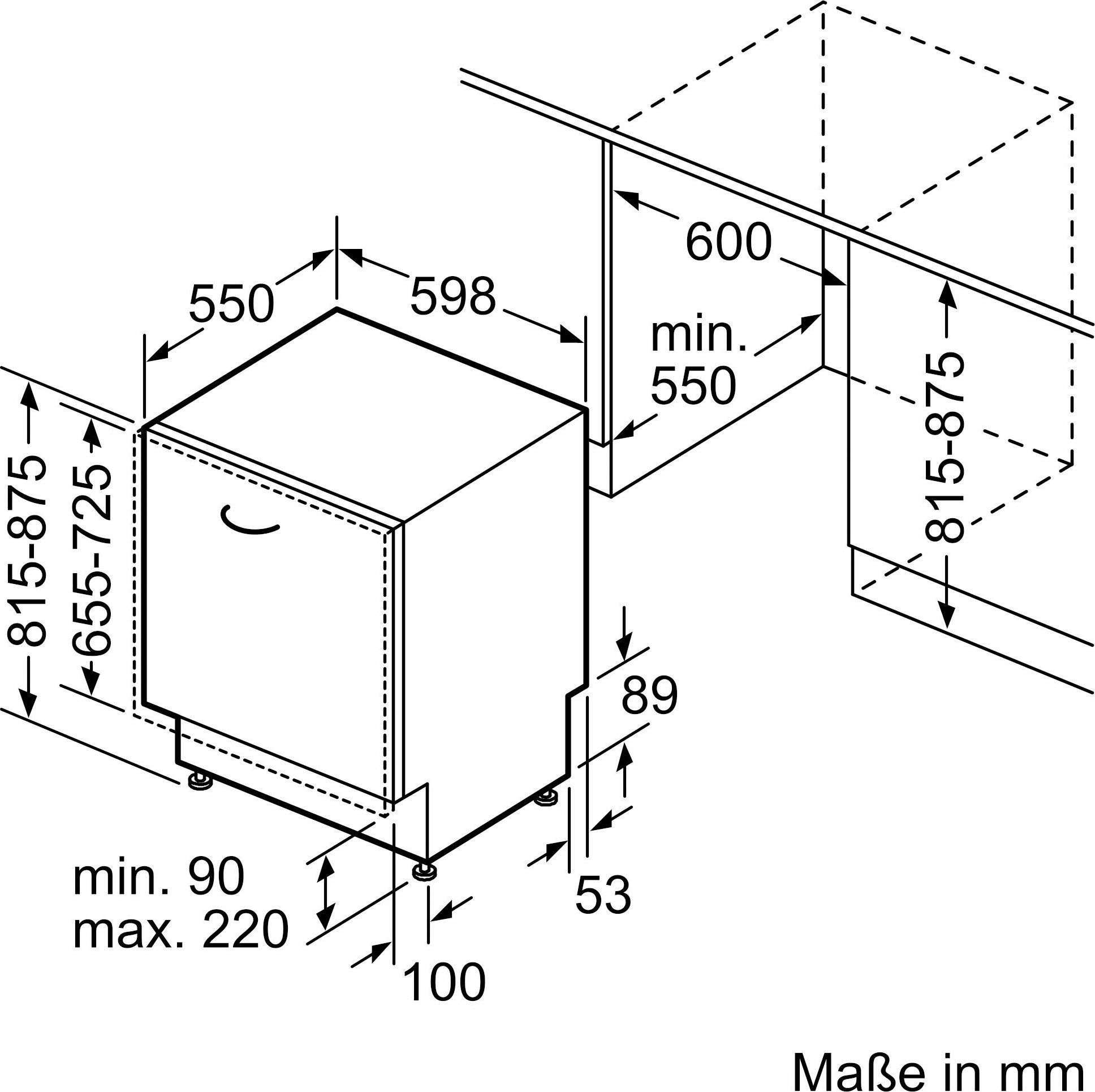 Geschirrspüler Maßgedecke iQ300, SN63HX11TE, 13 vollintegrierbarer SIEMENS