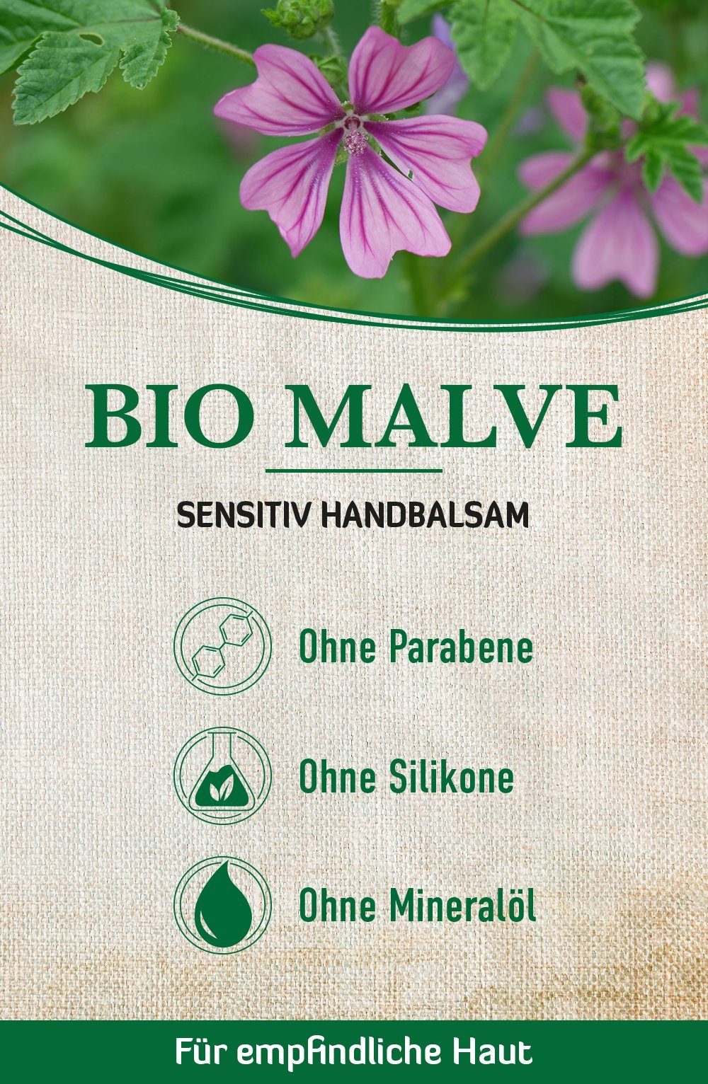1-tlg. - Handcreme Malve vegane Creme, Handcreme sensitiv Handbalsam alkmene - Hautpflege Bio