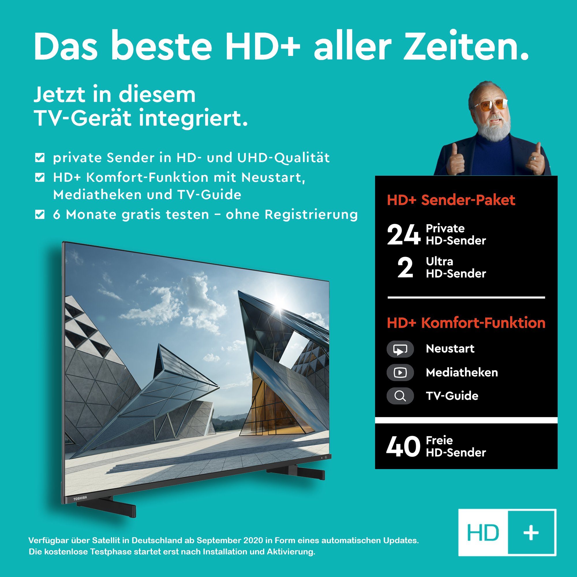 4K Sound Ultra Inkl. 50QL5D63DAY Vision, Dolby QLED-Fernseher Monate Zoll, TV, Triple-Tuner, - Smart HD, cm/50 Toshiba 6 Onkyo HD) HDR (126 by