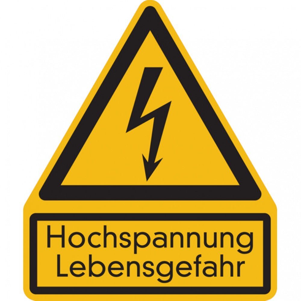 Hinweisschild Warnschild, Kombischild, Hochspannung, PVC, 200x237 mm, 1 Stk