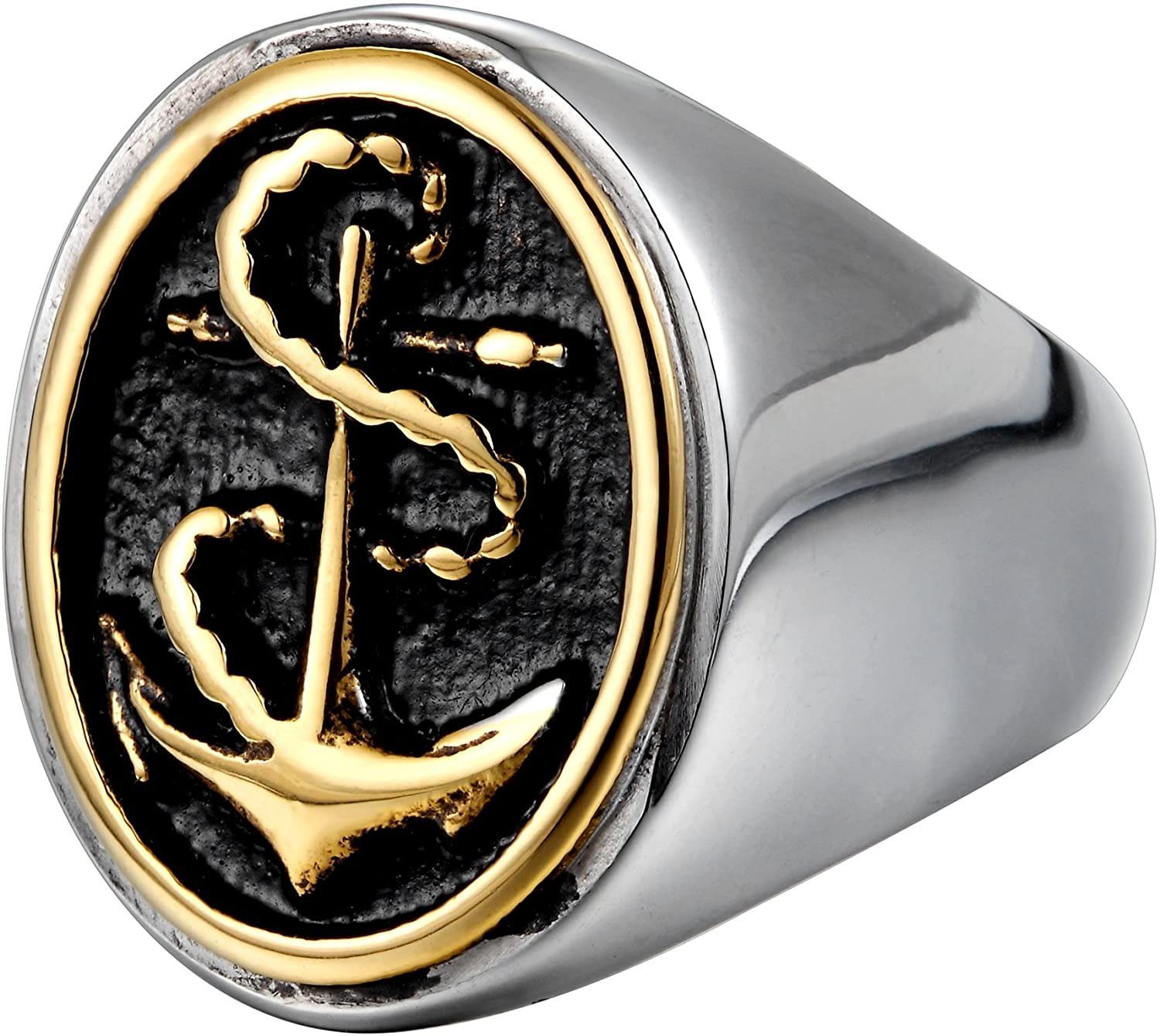 Karisma Fingerring Karisma Männer Edestahl 316L Silber Gold Anker geschwärz günstig online kaufen