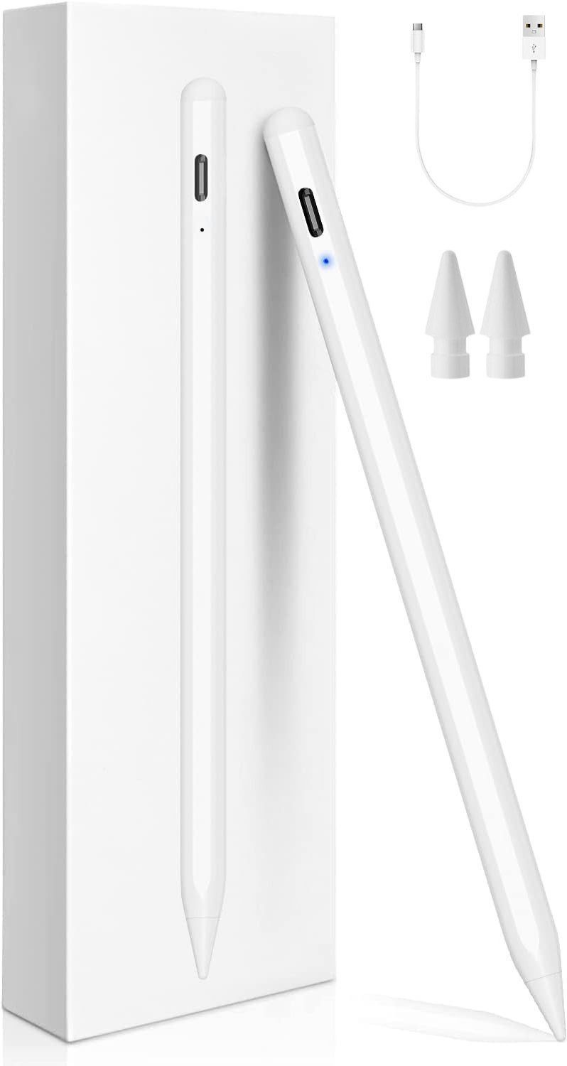 LA CUTE Eingabestift Stylus Pen für iPad mit USB-C, Magnetischer Eingabestift, Pencil (Stylus Pen Set mit Ladekabel & Ersatzspitzen für iPads, Enthält Stylus Pen, USB-C Ladekabel, 2 Ersatzspitzen) Apple Pencil Kabelloses Laden, Magnetische Befestigung, Kippfunktion