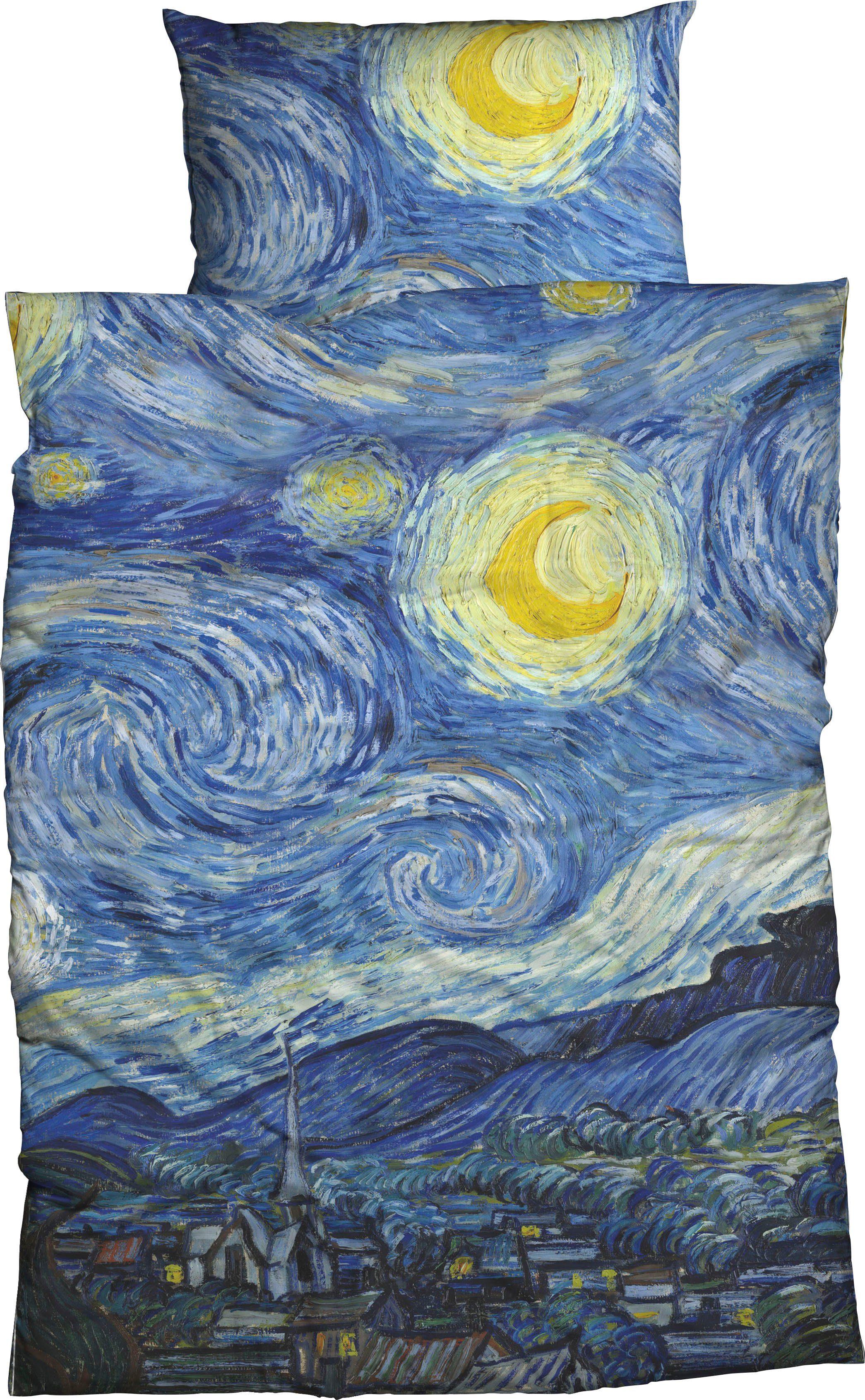 Bettwäsche Starry Night, Goebel, Satin, 2 teilig, geniales Design von Vincent van Gogh