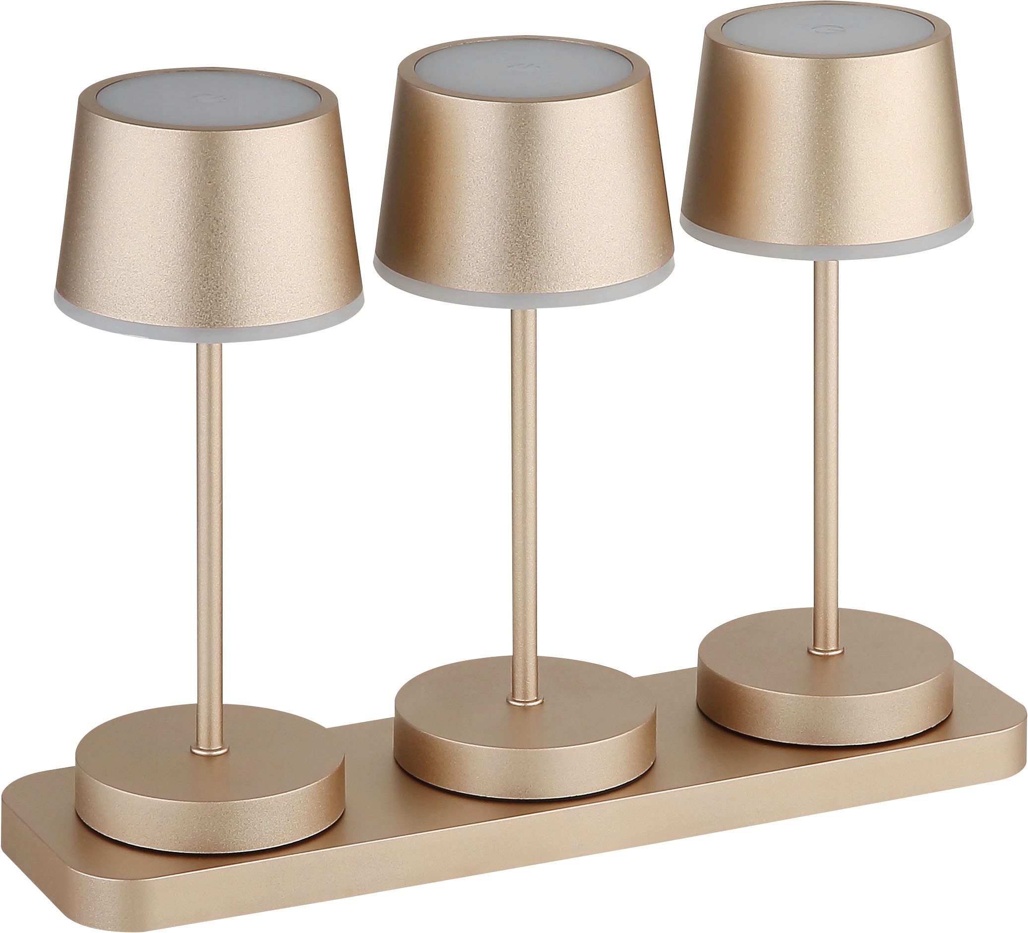 GLOBO LIGHTING Tischleuchte DAWSON, LED fest integriert, Outdoor RGBW Tischleuchte IP54, Touchdimmer, Akku & Dockingstation