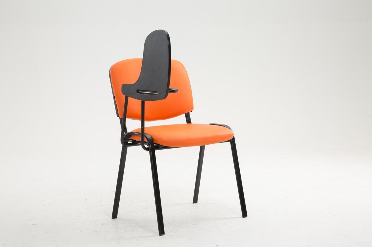 Sitzfläche Kunstleder, gepolsterte Klapptisch& Ken CLP orange Besucherstuhl