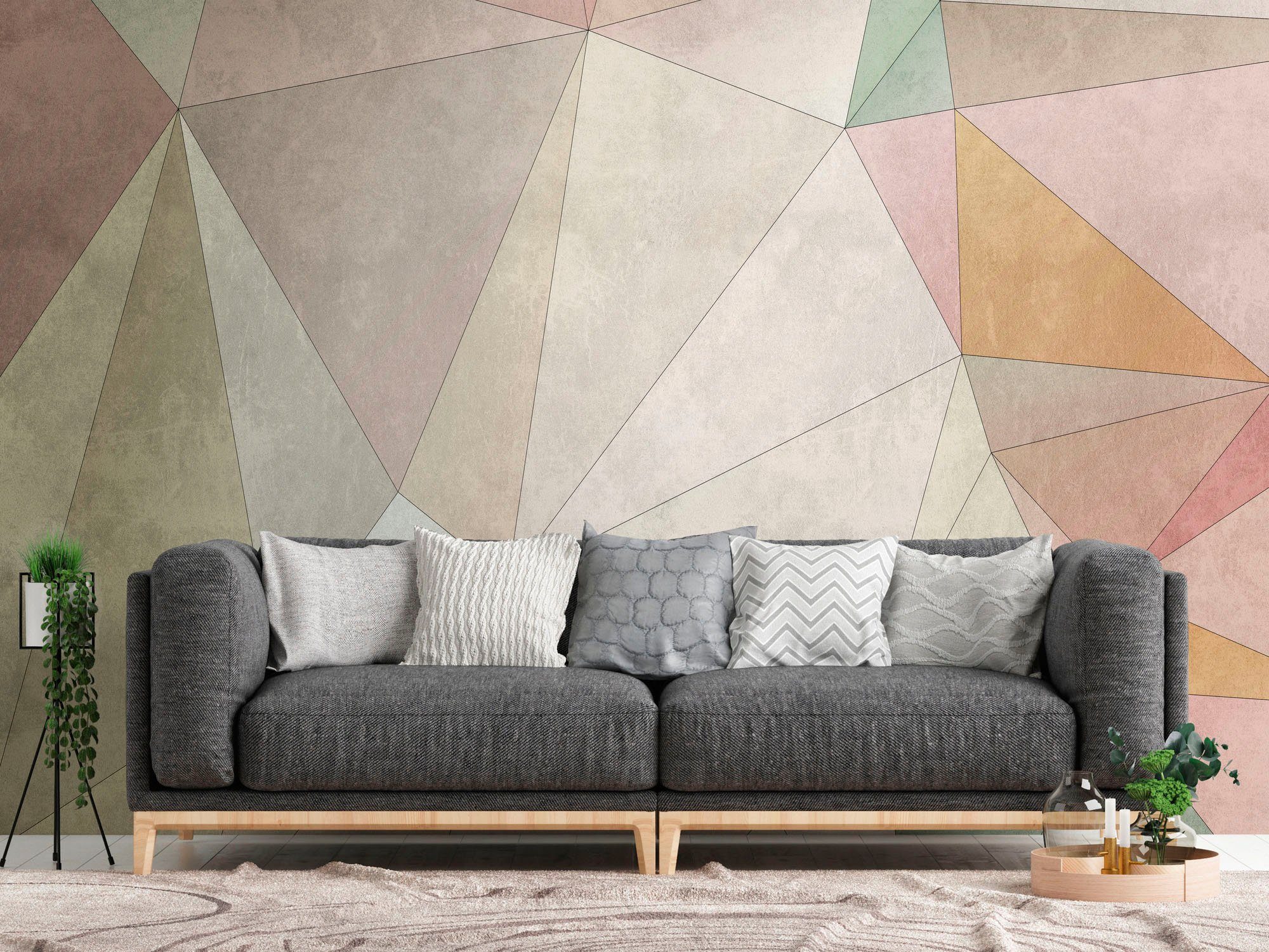 living walls Fototapete The Wall, glatt, grafisch, Motiv, geometrisch, Fototapete Modern Tapete Geometrisch Tapeten modern Design Wandtapete