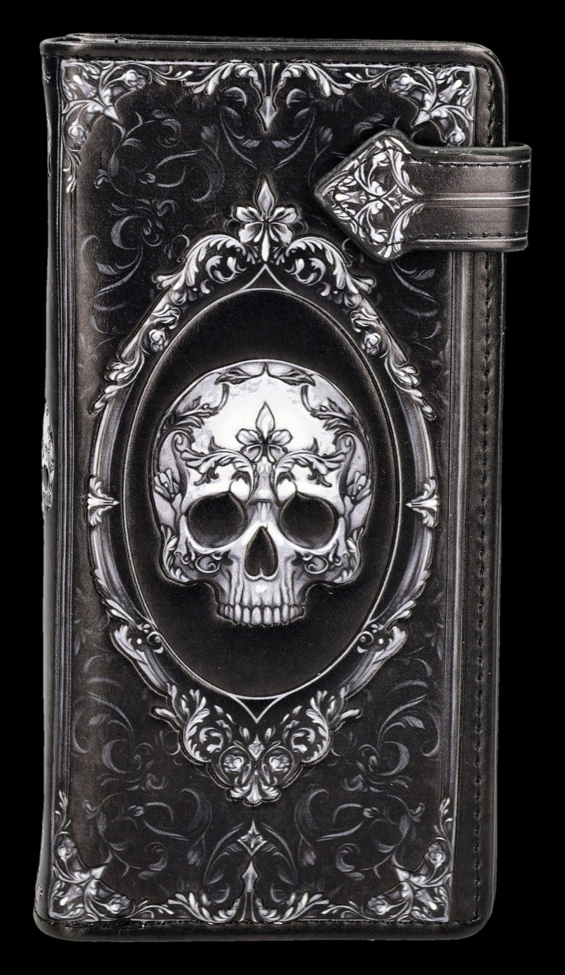 Figuren Shop GmbH Geldbörse Gothic Geldbörse – Barock Schädel Portemonnaie Nemesis Now 18,5 cm
