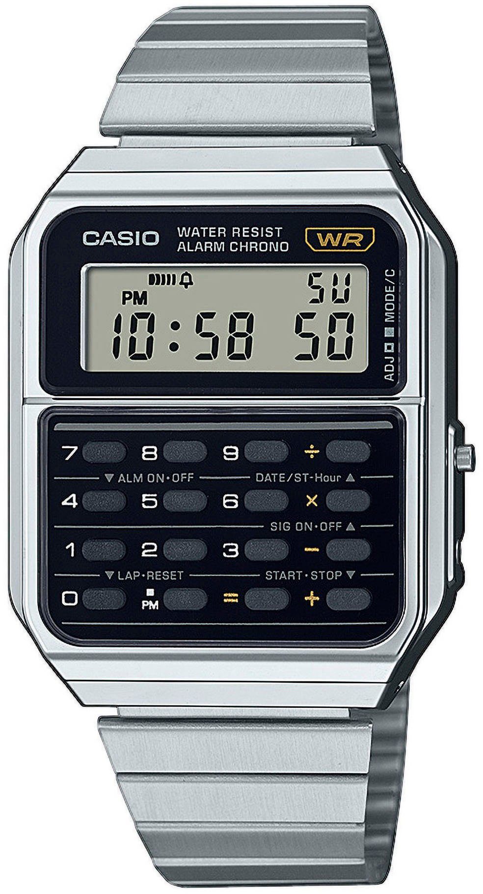 CASIO VINTAGE Chronograph CA-500WE-1AEF, Quarzuhr, Armbanduhr, Damen, Herren, retro, Taschenrechner, digital