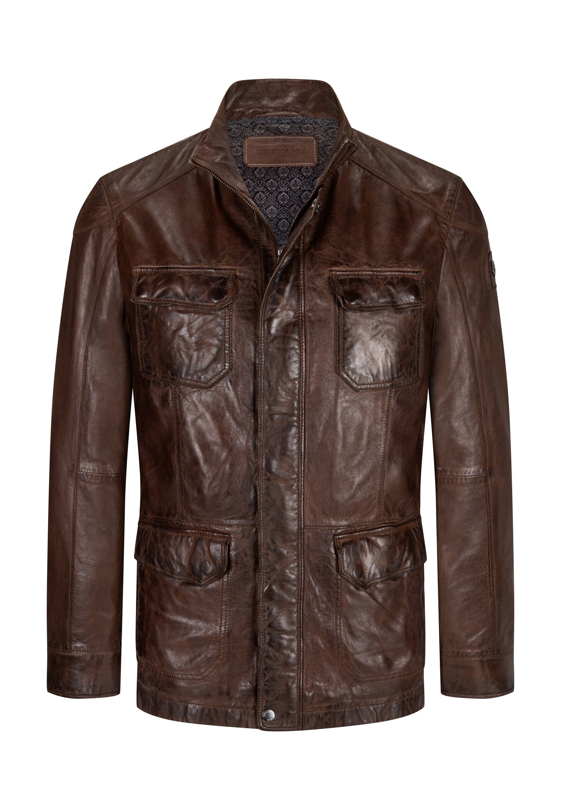 Milestone Lederjacke MS-Jose längere Herren Fieldjacket günstig online kaufen