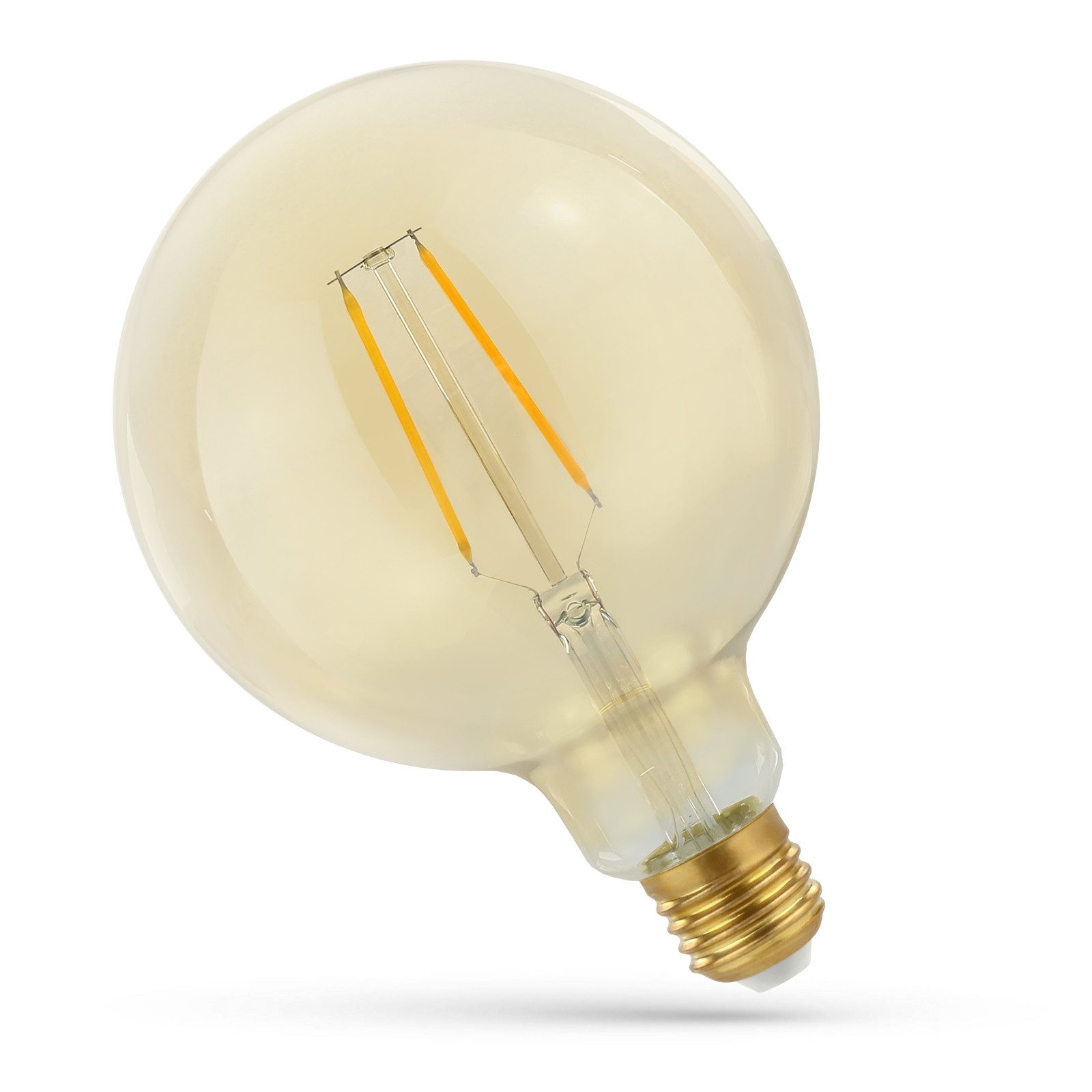 Spectrum LED-Leuchtmittel LED E27 G125 Globe 5W = 40W Retro Gold 230V 470lm 300° Warmweiß 2400K, E27, Warmweiß, Globe, Retro Gold