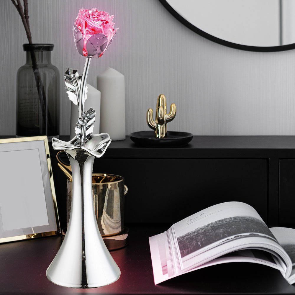 RGB Farbwechsel, Rose LED-Leuchtmittel Leuchte Tischleuchte, fest Tisch etc-shop Nacht verbaut, LED Blumen Farbwechsel LED Design