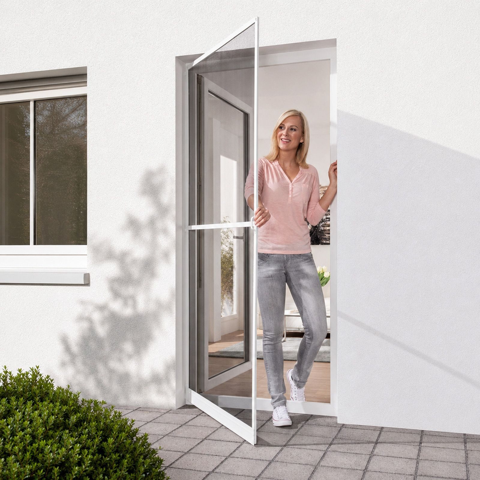 New Home Fliegengitter-Gewebe Insektenschutz-Tür 210x100 Mückenschutz Fliegenschutz Terrassentür