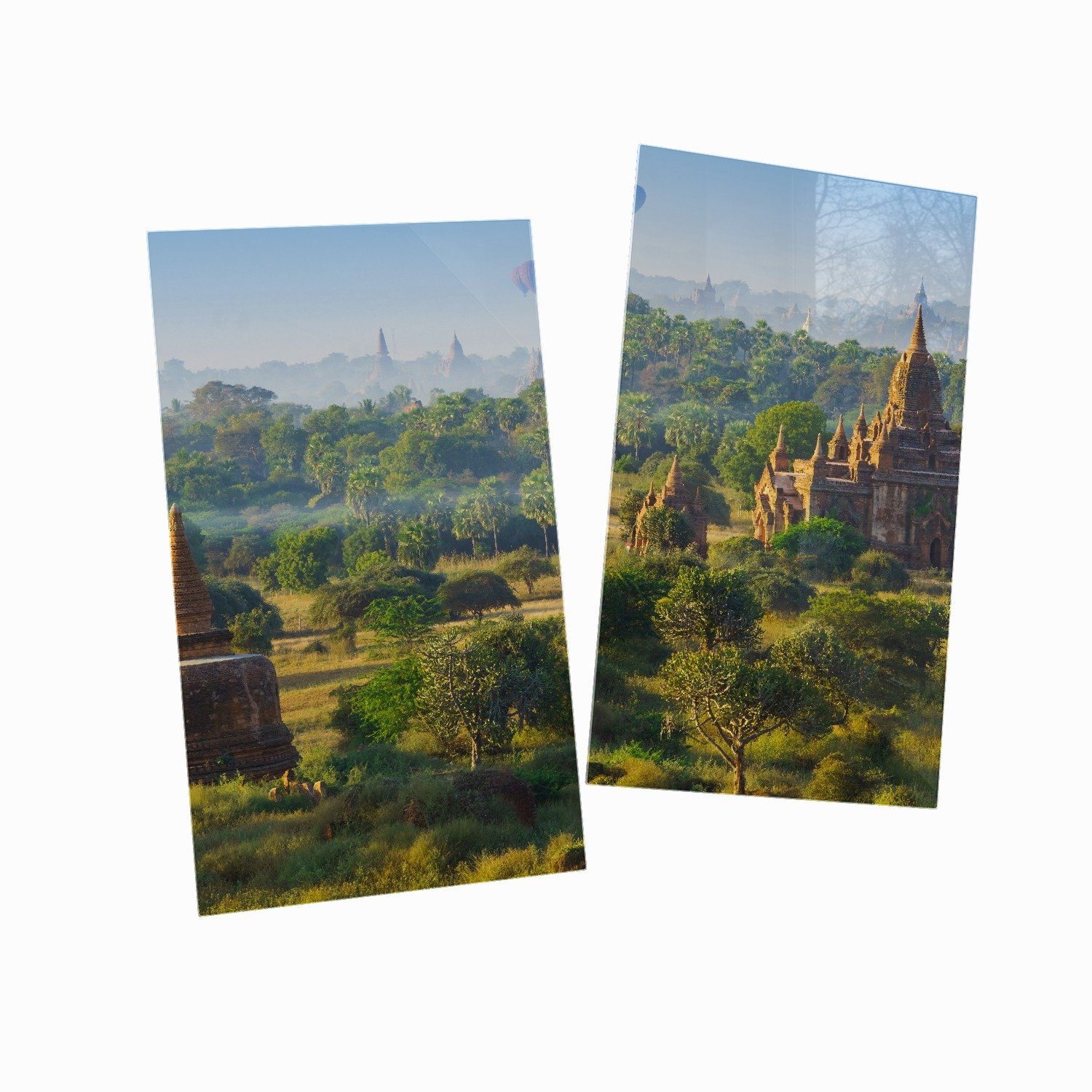 Herd-Abdeckplatte 5mm tlg., (Glasplatte, Bagan Tempel der Größen verschiedene von 2 Wallario in III, ESG-Sicherheitsglas, Noppen), inkl. Ebene