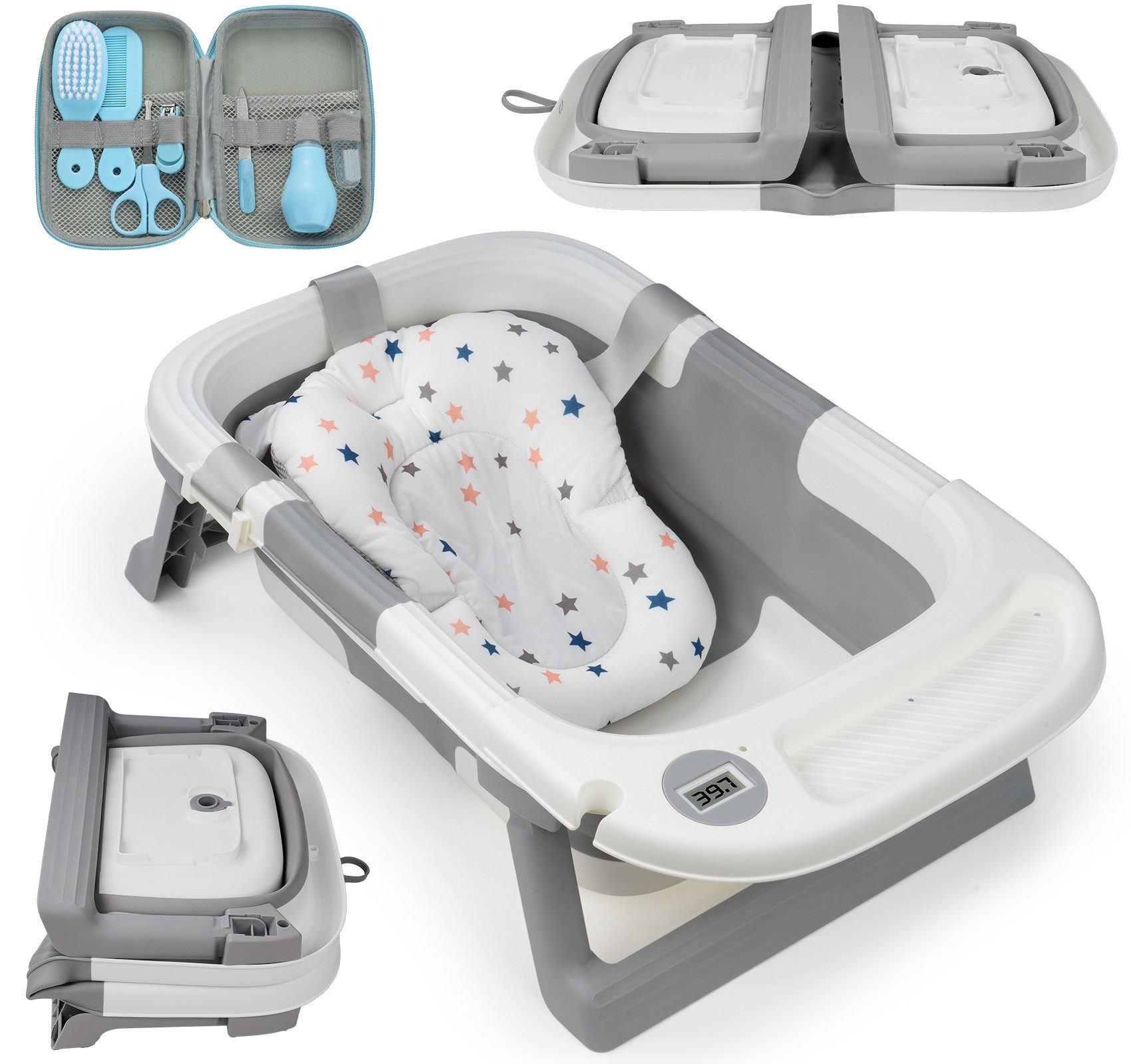 Babybadewanne Twistshake Baby Badewanne, Faltbare, mit Babypflege-Set