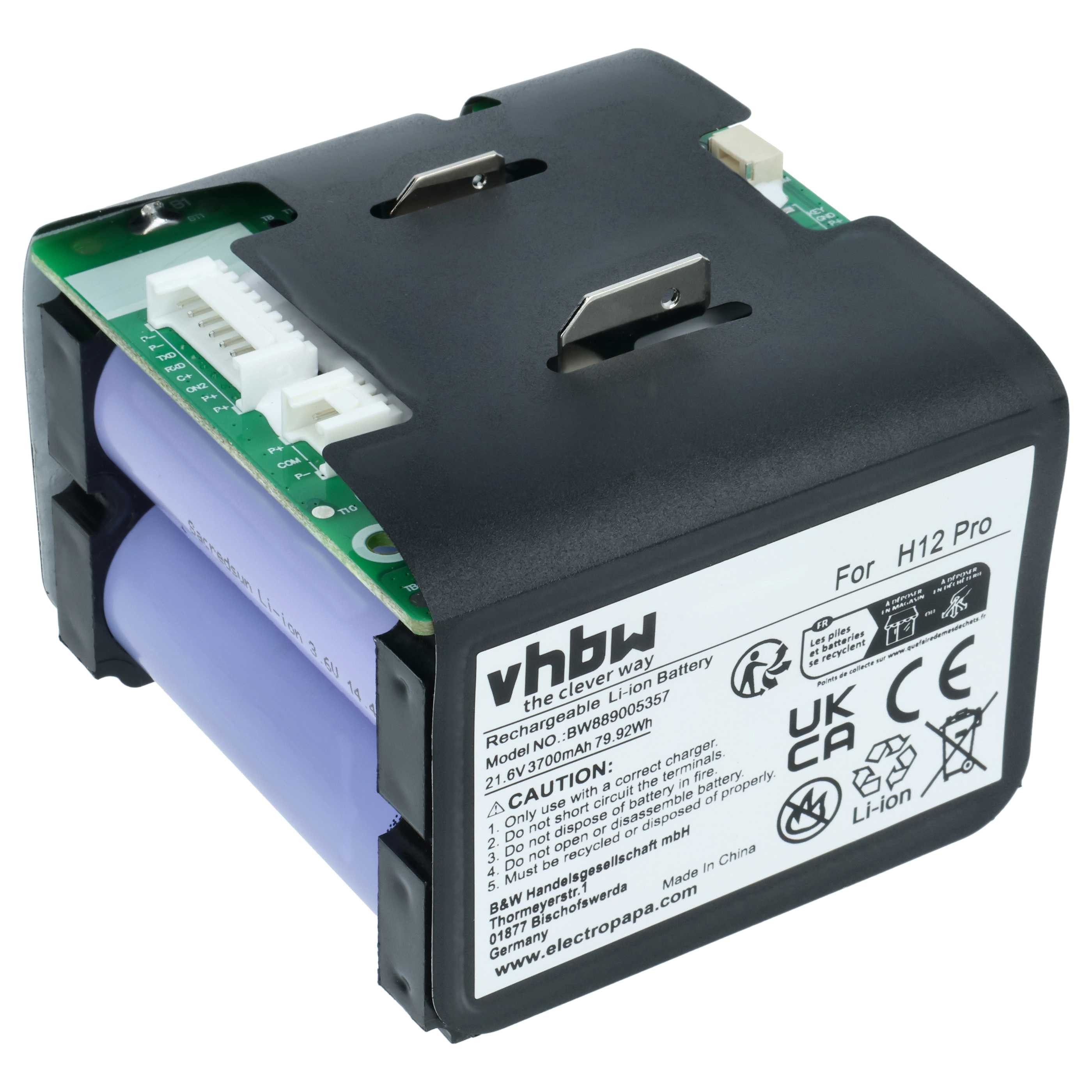 vhbw Akku Ersatz für Dreame W2210, W2210-6S1P-BWB, 1.76.DRE.1.7 für Staubsauger-Akku Akku Li-Ion 3700 mAh (21,6 V, 1 St), Leistungsfähiger Austausch-Akku für Ihren Staubsauger