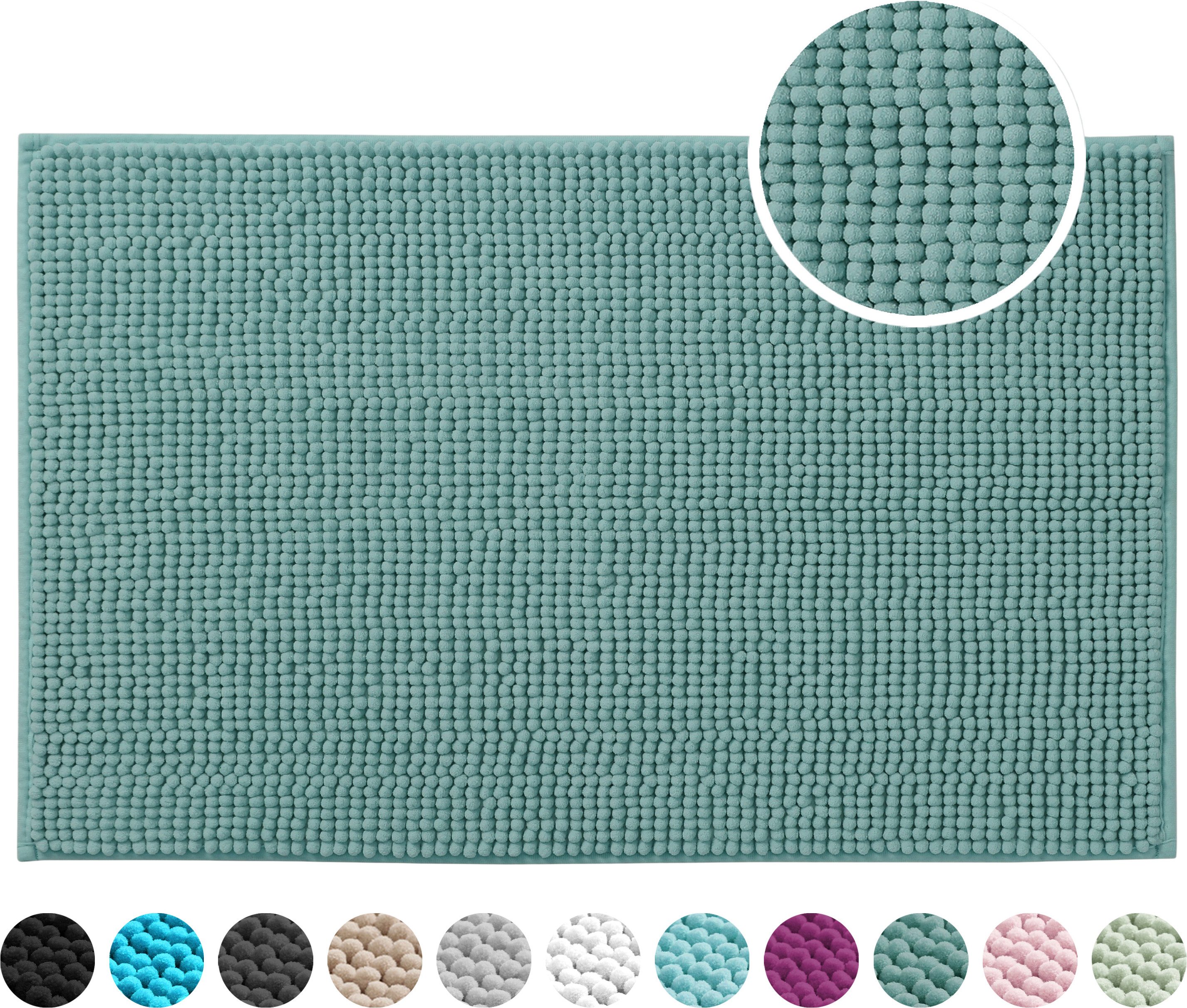 OTTO home Badematte Vanessa Chenille, Standard & Premium, 15cm oder 20cm, auch als 2er Set, rutschhemmend beschichtet, schnell trocknend, strapazierfähig, fußbodenheizungsgeeignet, Polyester, rechteckig, Uni Farben, besonders weich, flauschig, Badvorleger