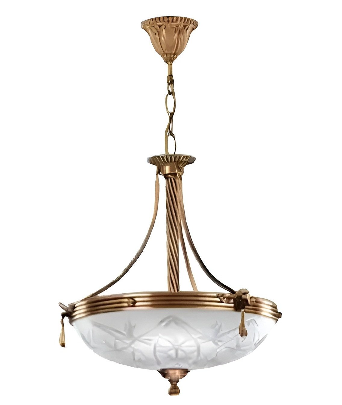JVmoebel Kronleuchter Klassischer Kronleuchter in Gold mit Glas-Schale und Metall-Elementen, Made in Europa