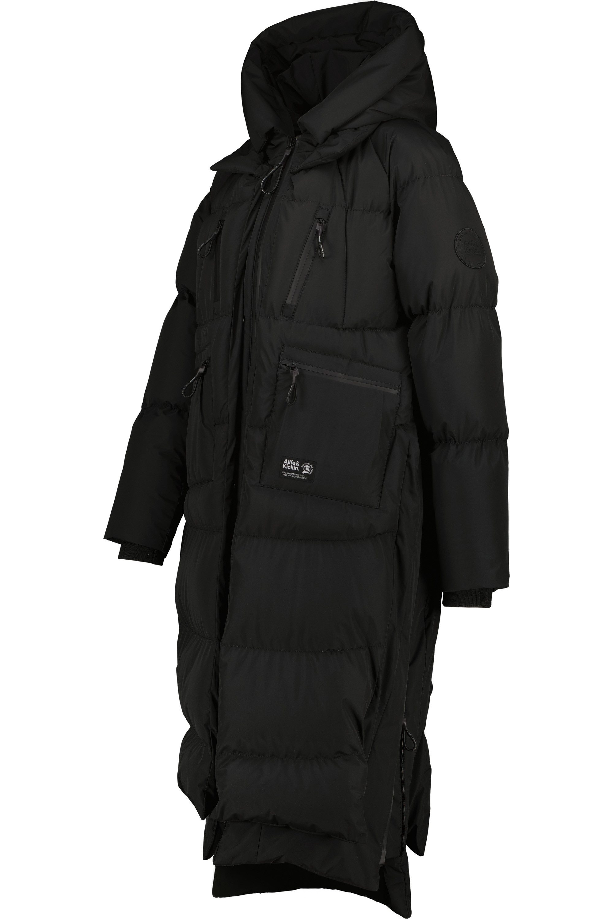 Alife & Kickin Winterjacke Damen RihannaAK A Langer, warmer Wintermantel mit großer Kapuze und Fleece Innenfutter