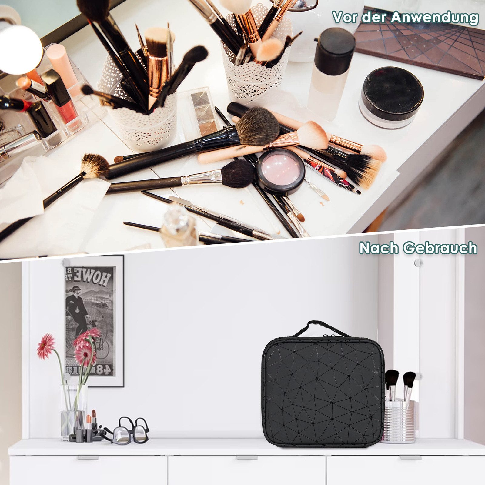 CALIYO Kosmetiktasche Portable Reise Make Up Tasche, Professionelle MakeUp günstig online kaufen