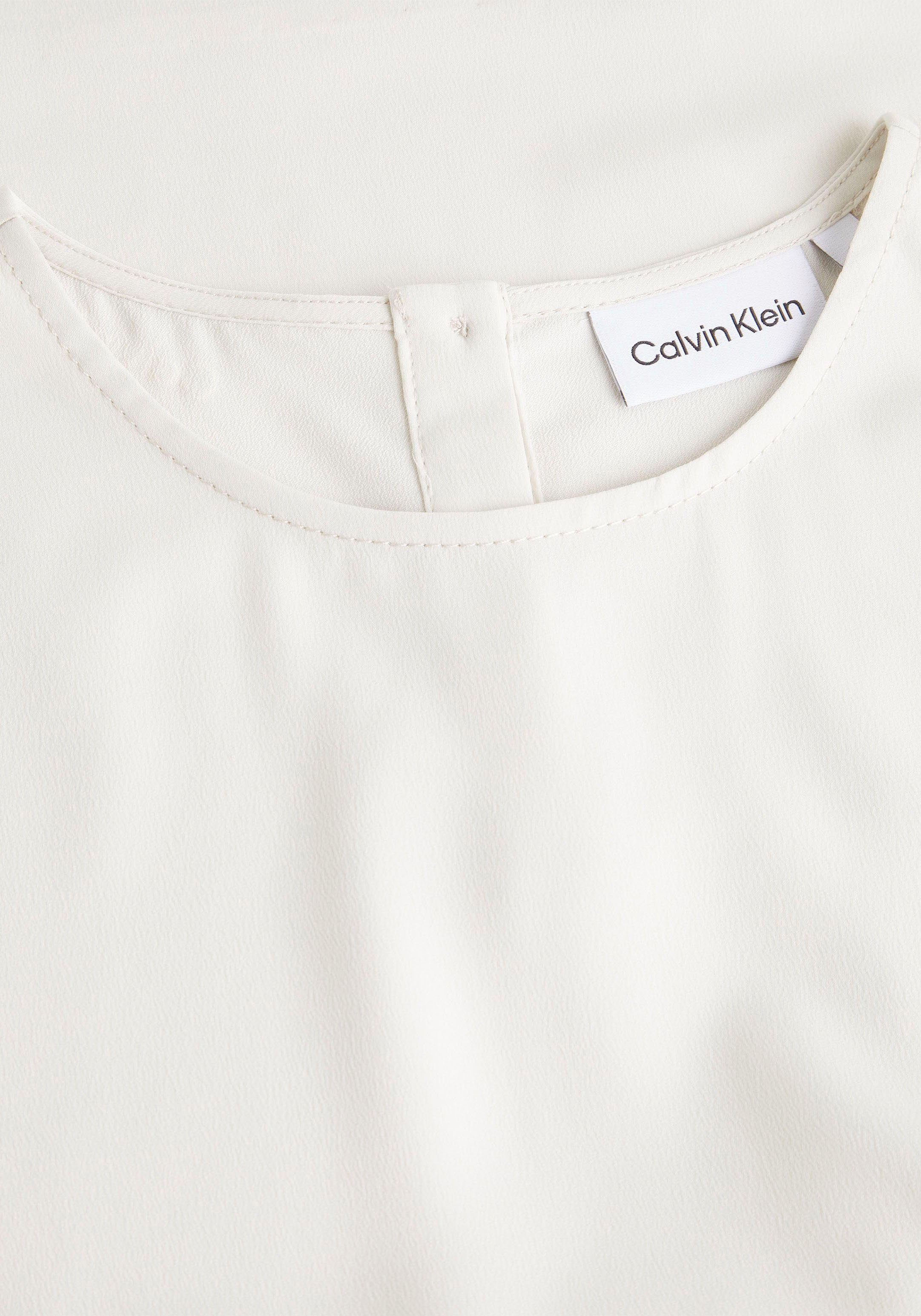 Calvin Klein Blusentop mit Runhalsausschnitt ecru