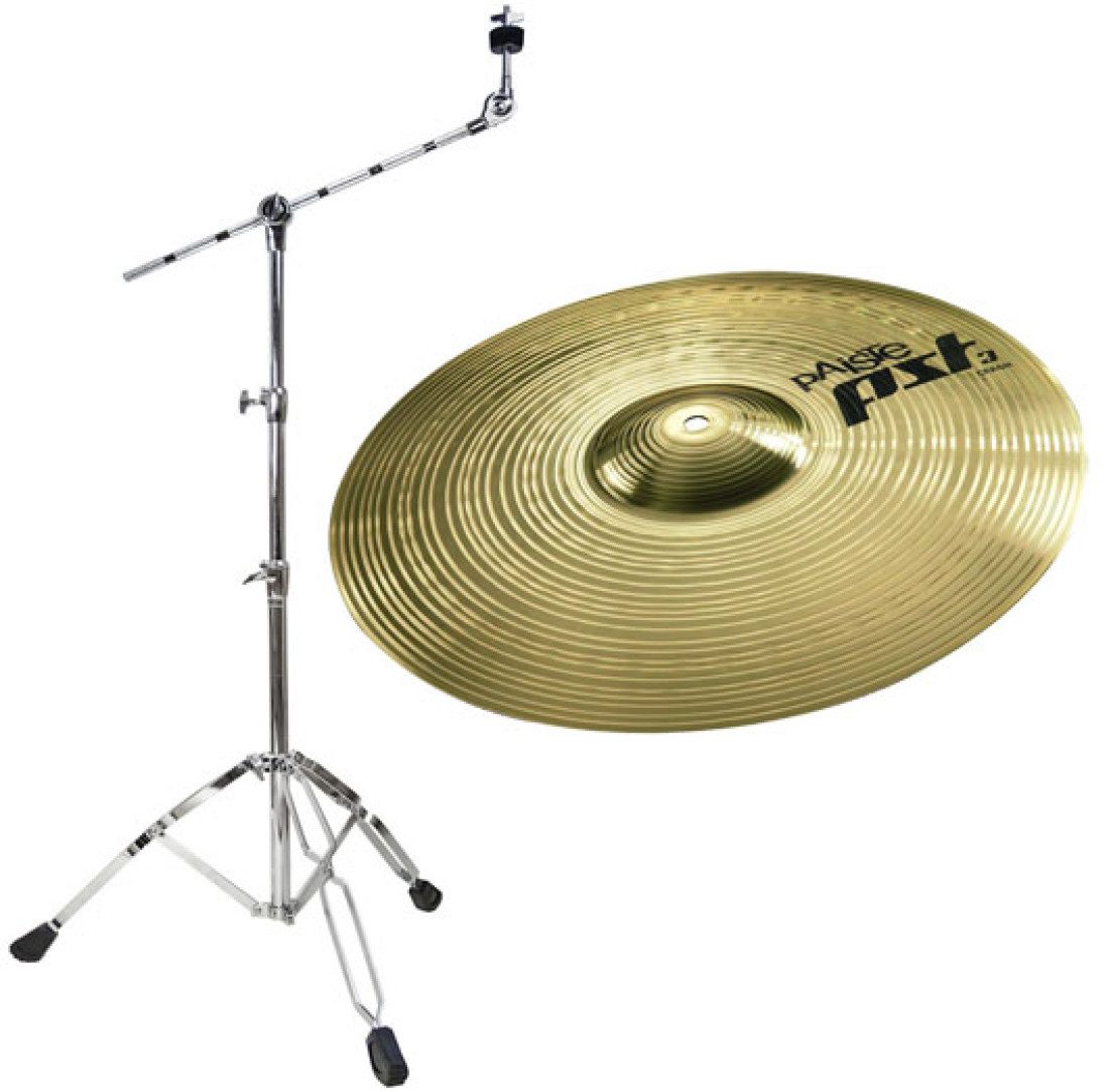 Schlagzeug Paiste PST3 18 Crash-Ride mit Galgen-Beckenständer