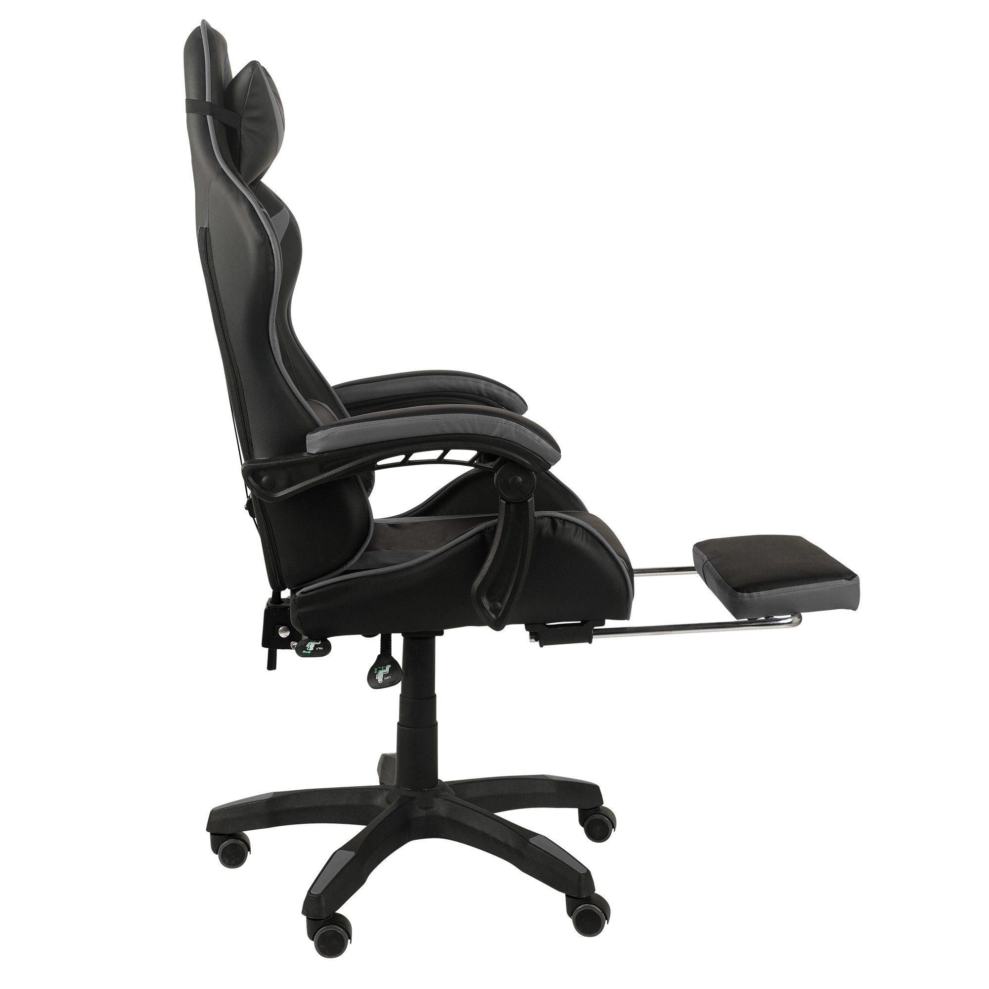 Schwarz/Weiß TRISENS im Bürostuhl Racing-Design Fußstütze Chefsessel Gaming Stück), ergonomischen Stuhl Spartak (1 mit