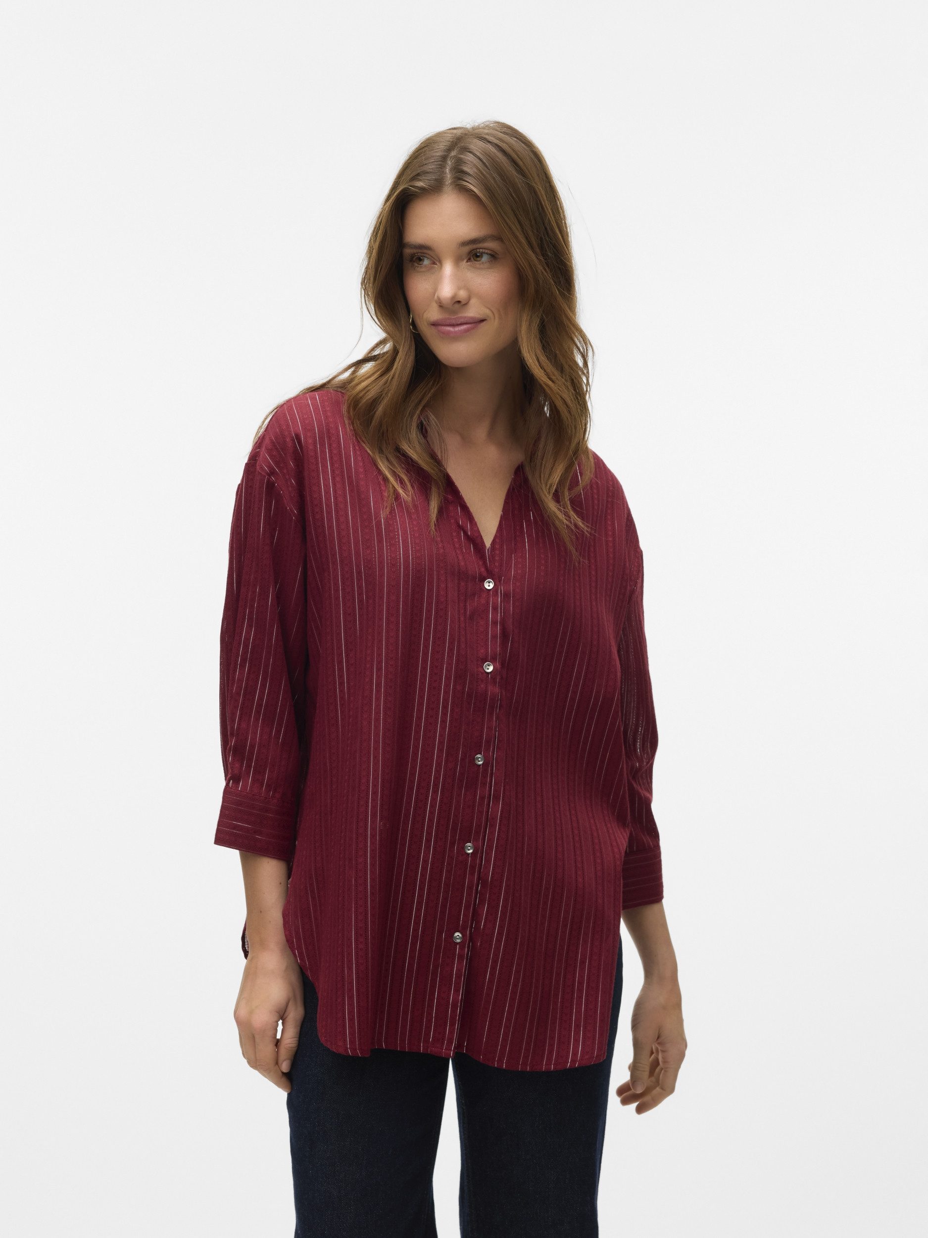 Vero Moda T-Shirt VMOLLA 3/4 SHIRT WVN GA