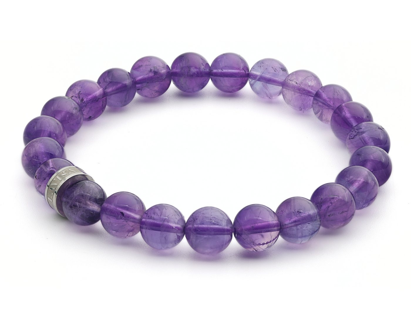 LAVISA Armband Armband Echte 8mm Edelstein Perlen, Kristalle, Onesize, Echte Edelsteine, Rostfreies Edelstahl, Wasserfest