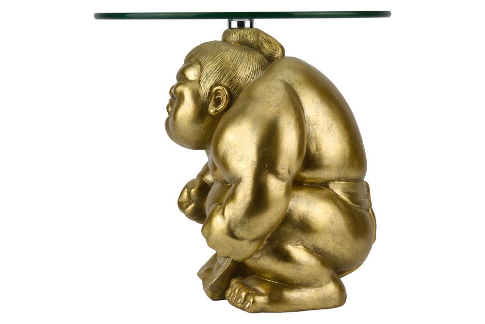 riess-ambiente Beistelltisch SUMO 30cm gold - Skulptur, Glas, Ringer, handgefertigt, modern, rund (Einzelartikel, 1-St), Markanter Ablagetisch - ideal als dekorativer Akzent im Wohnzimmer