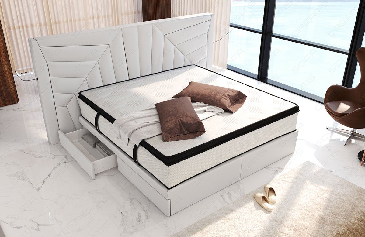 Sofa Dreams Boxspringbett Boxspringbett Monaco Leder, günstig online kaufen