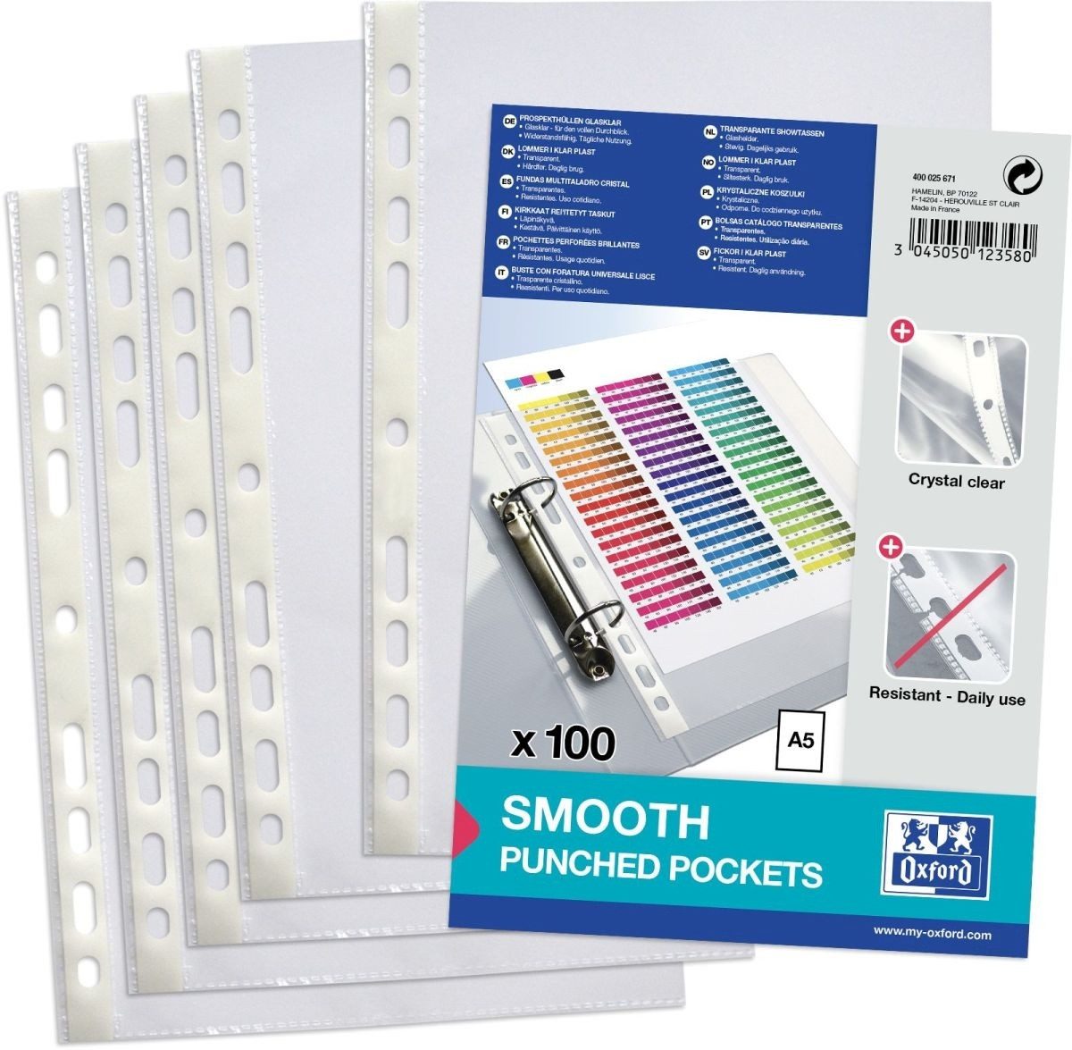 OXFORD Prospekthülle Prospekthüllen A5 PP glasklar VE=100 Stück