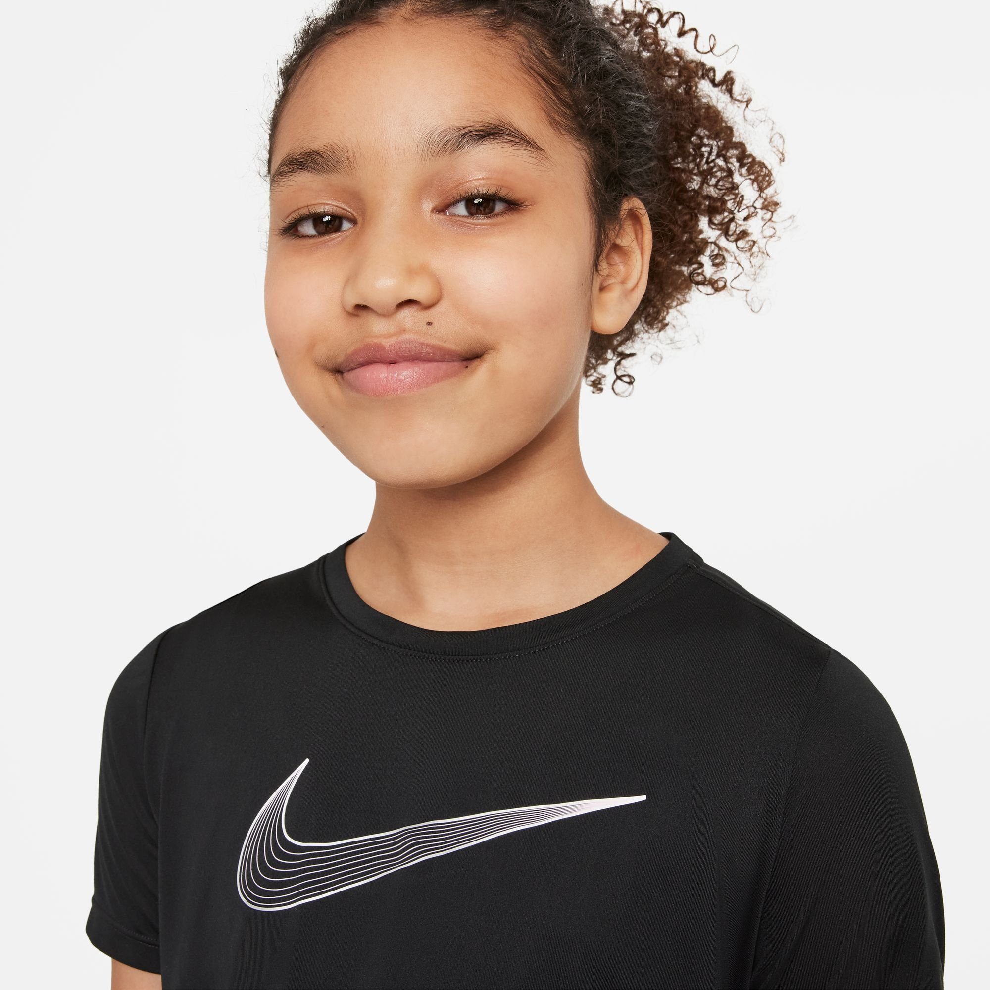Nike Trainingsshirt DRI-FIT (GIRLS) schwarz ONE BIG TOP KIDS' SHORT-SLEEVE TRAINING