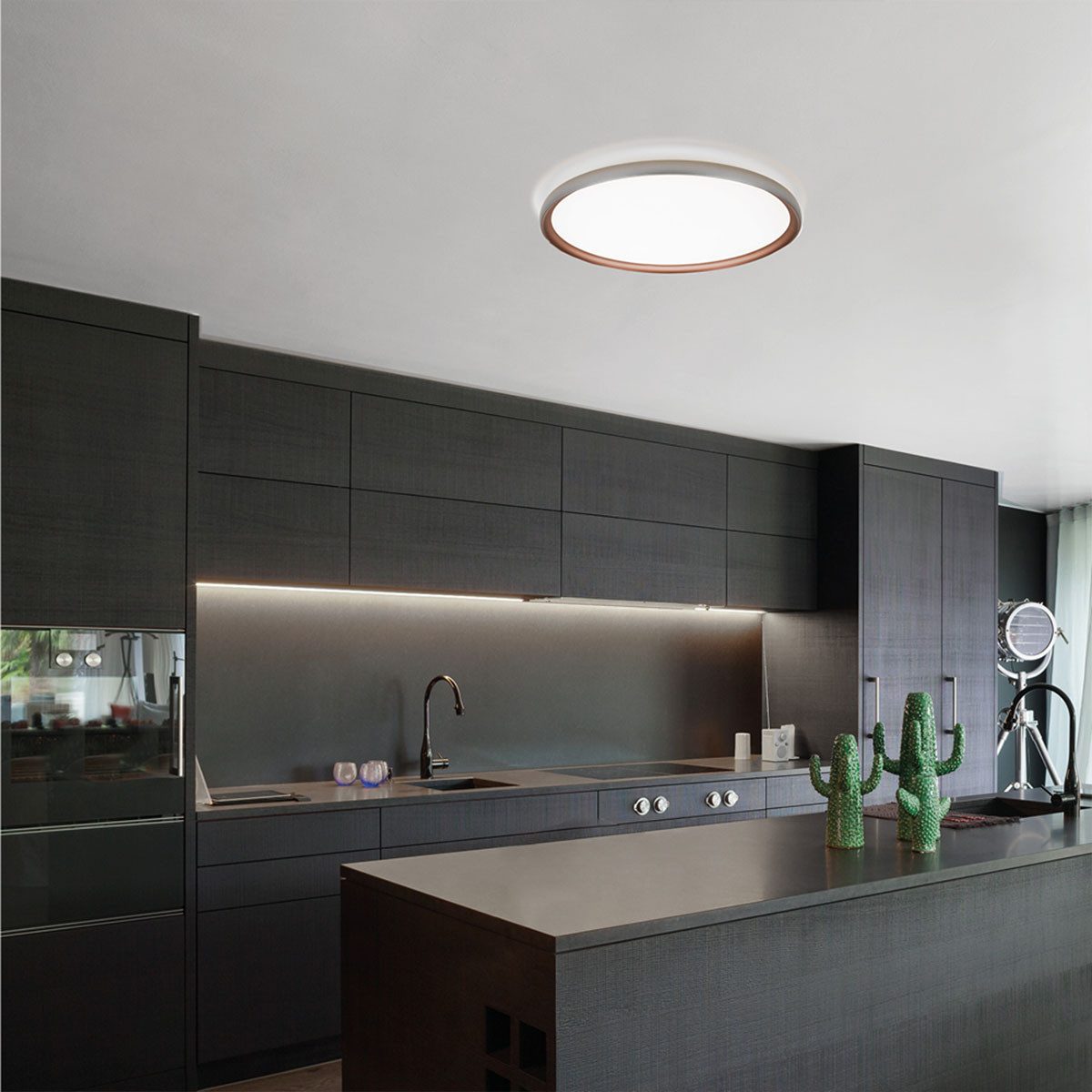 Vivida International Deckenleuchten Vivida Atena Deckenleuchte, Sand, Ø: 40 cm, LED fest integriert, Warmweiß, Deckenlampe