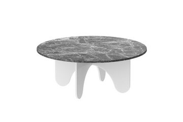 designimpex Couchtisch Design HRL-111 Hochglanz Wohnzimmertisch Rund Tisch 100 cm x 40 cm