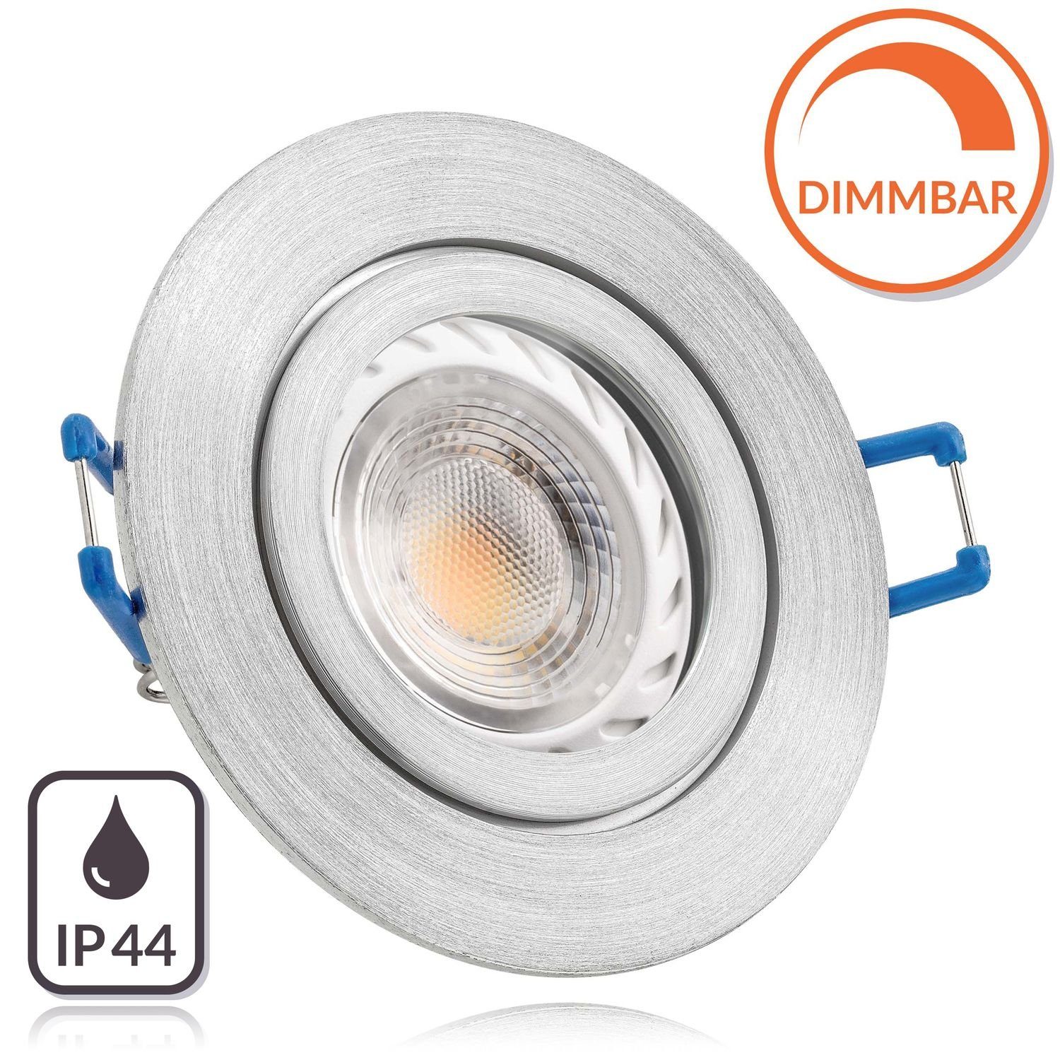 aluminium matt LED in LED 5,5W LED mit Einbaustrahler Set GU10 von LEDANDO LE IP44 Einbaustrahler