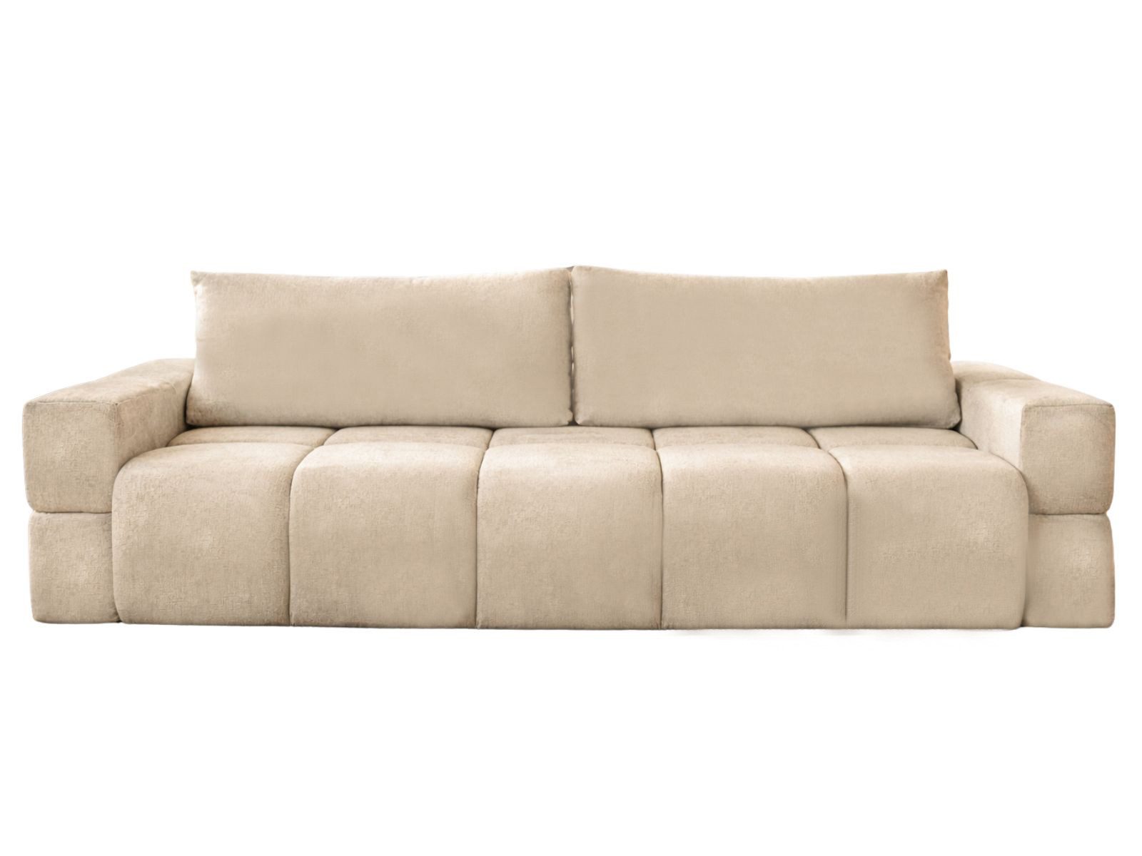Compleo Schlafsofa Boucle Stoff, Designersofa, Wolkensofa bubble WOLKS, Abgerundete Formen, Schlaffunktion mit Bettkasten