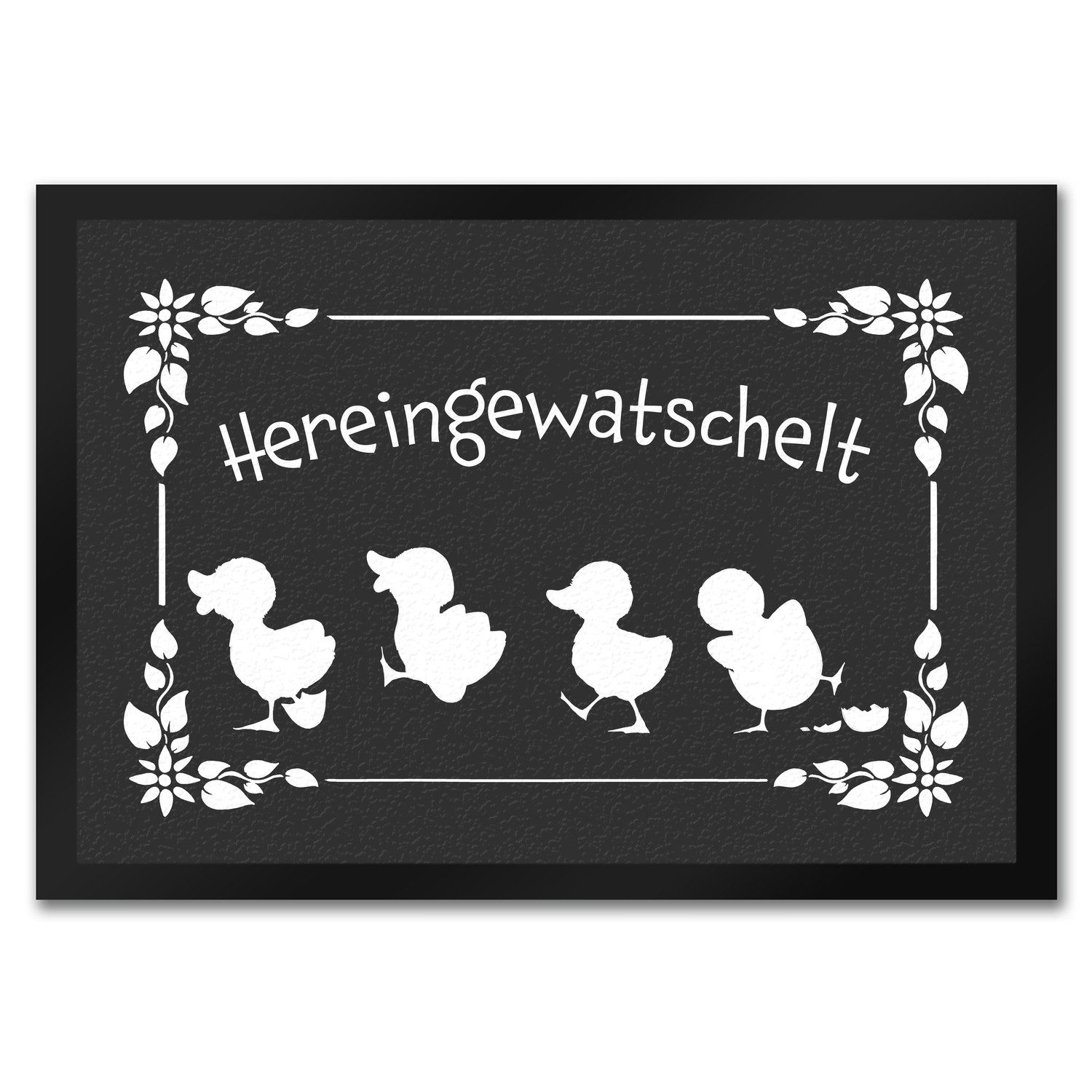 Fußmatte Hereingewatschelt Fußmatte in 35x50 cm mit niedlichen Entchen