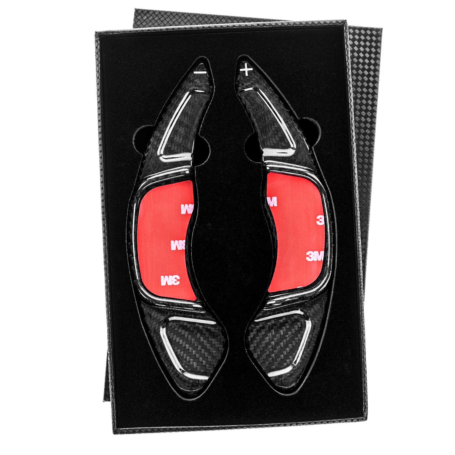 T-Carbon Lenkeradapter Auto Lenkrad Schaltwippen Paddel Aufsatz Echt Carbon SCHWARZ, (2-tlg., für VW ARTEON R-LINE 3H 17-20)