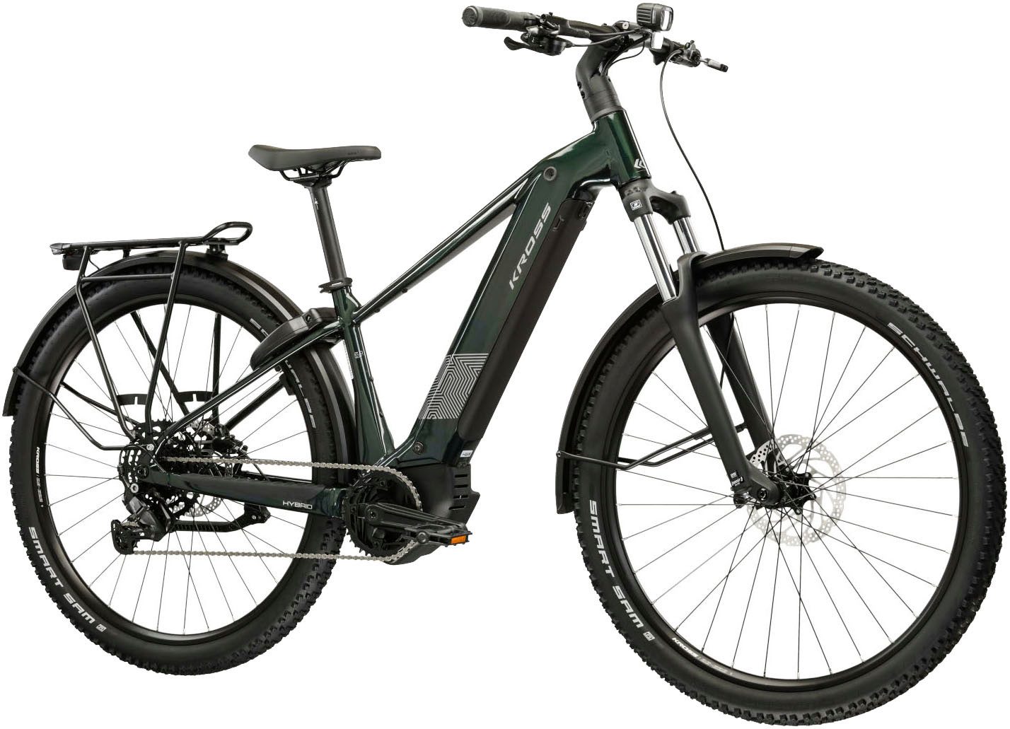 Kross E-Bike ATB Influx Hybrid SUV 2.0 16,7Ah / BOSCH 600 Wh 29" grün 9 Gänge 2026, 9 Gang Shimano CUES U4000 Schaltwerk, Kettenschaltung, Mittelmotor, 600 Wh, BOSCH PERFORMANCE LINE PX 36 V/250 W, Mittelmotor