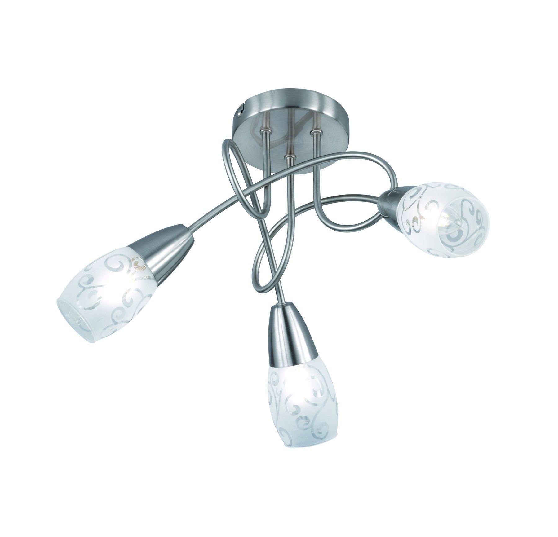 Reality Deckenleuchte Wire – Chrom-Metalldesign Mit Klarem Glas & Aluminiumgeflecht