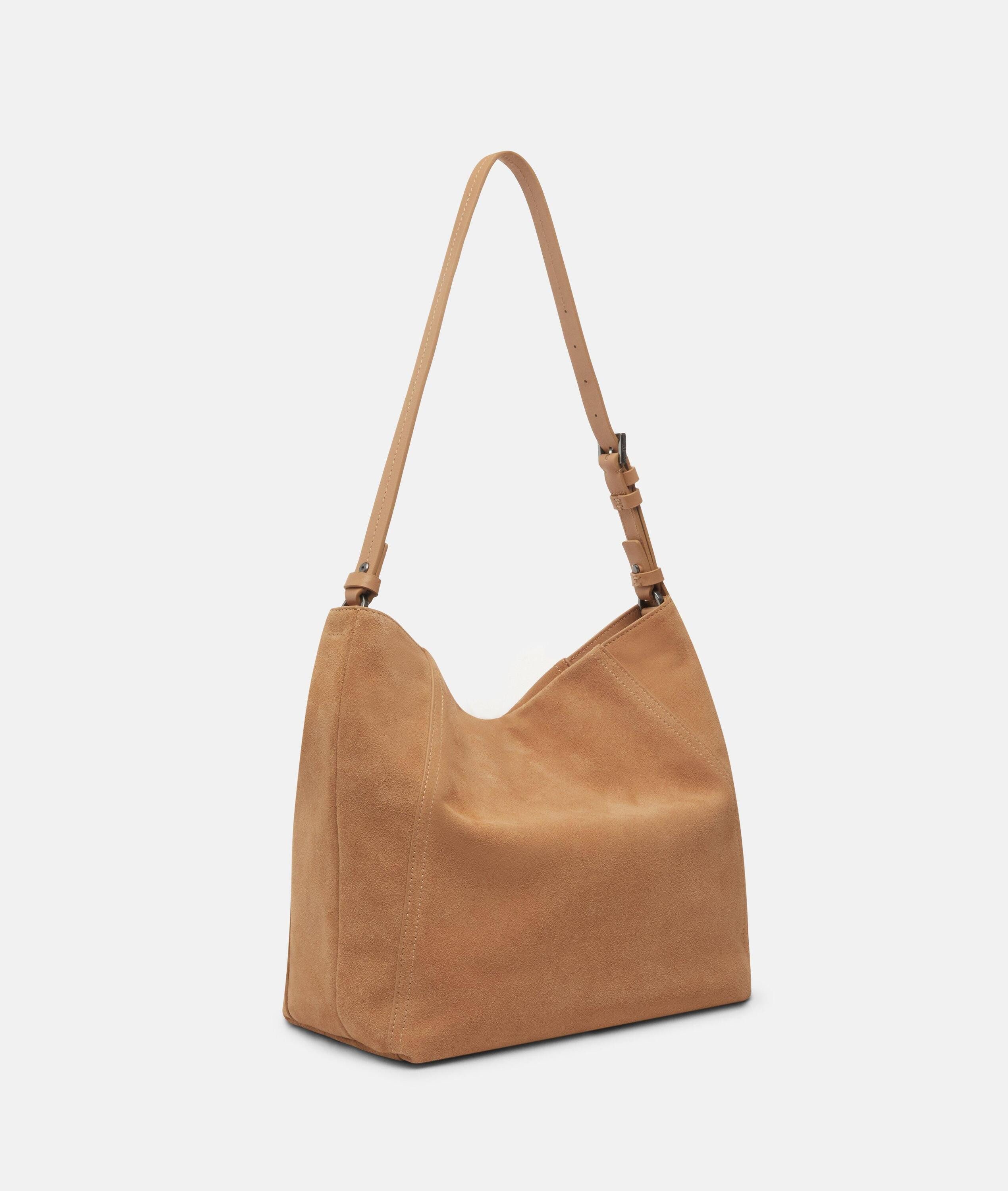 Liebeskind Berlin Schultertasche Chudy Hobo M, Geräumige Hobo-Bag aus Veloursleder