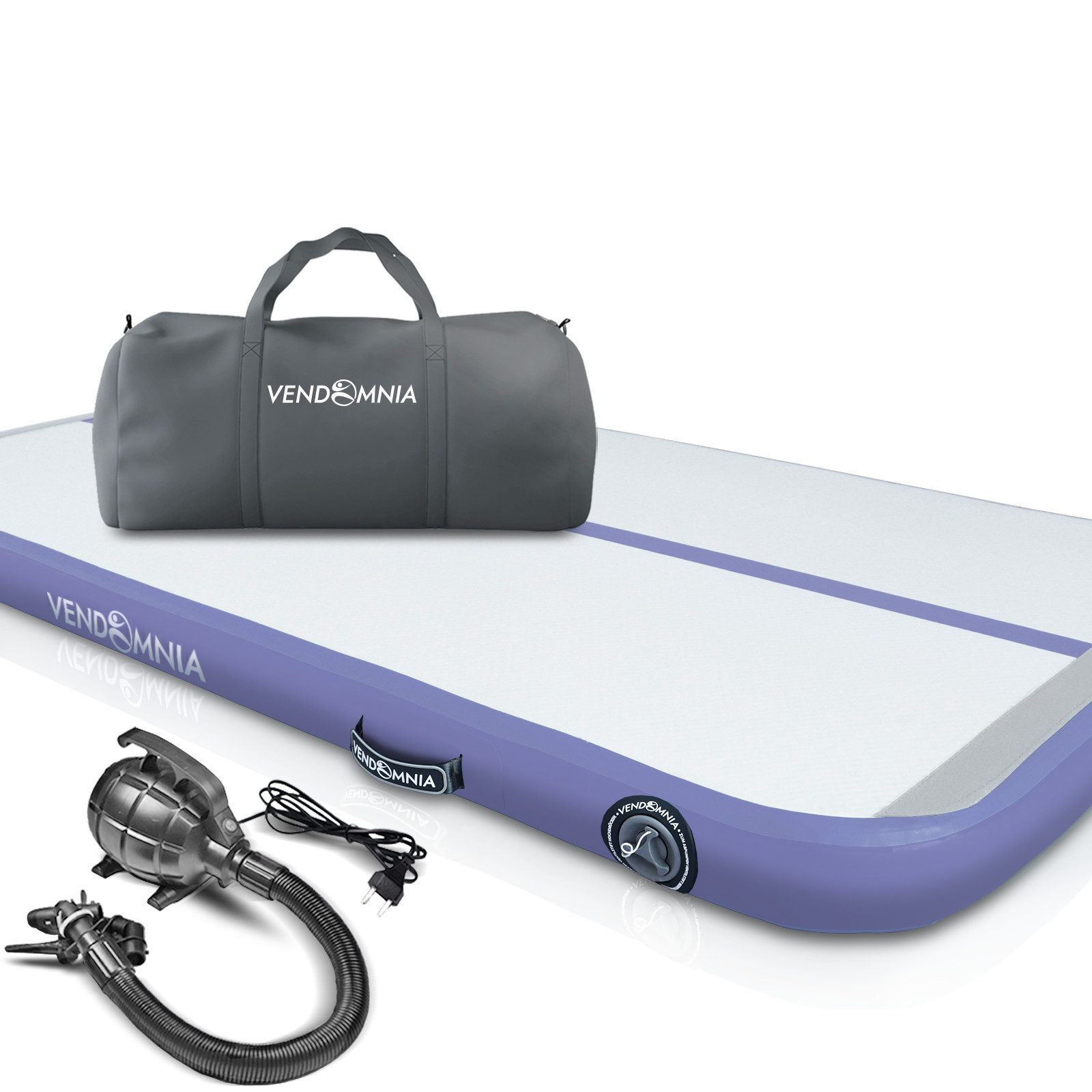 VENDOMNIA Turnmatte AIR Tracking TRACK Matte - aufblasbar, Tumbling Matte (10 cm - 20 cm hoch, mit elektrischer Pumpe, Farbwahl, Größe: 1 2 3 4 m Tumblingmatte, Gymnastikmatte, Turnmatte, Trainingsmatte, Fitnessmatte)