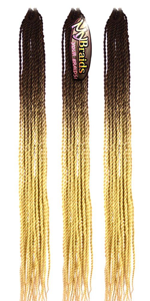 Ombre Zöpfe 19-SY Braids Pack Kunsthaar-Extension Crochet BRAIDS! YOUR Senegalese 3er MyBraids Twist Rehbraun-Hellblond