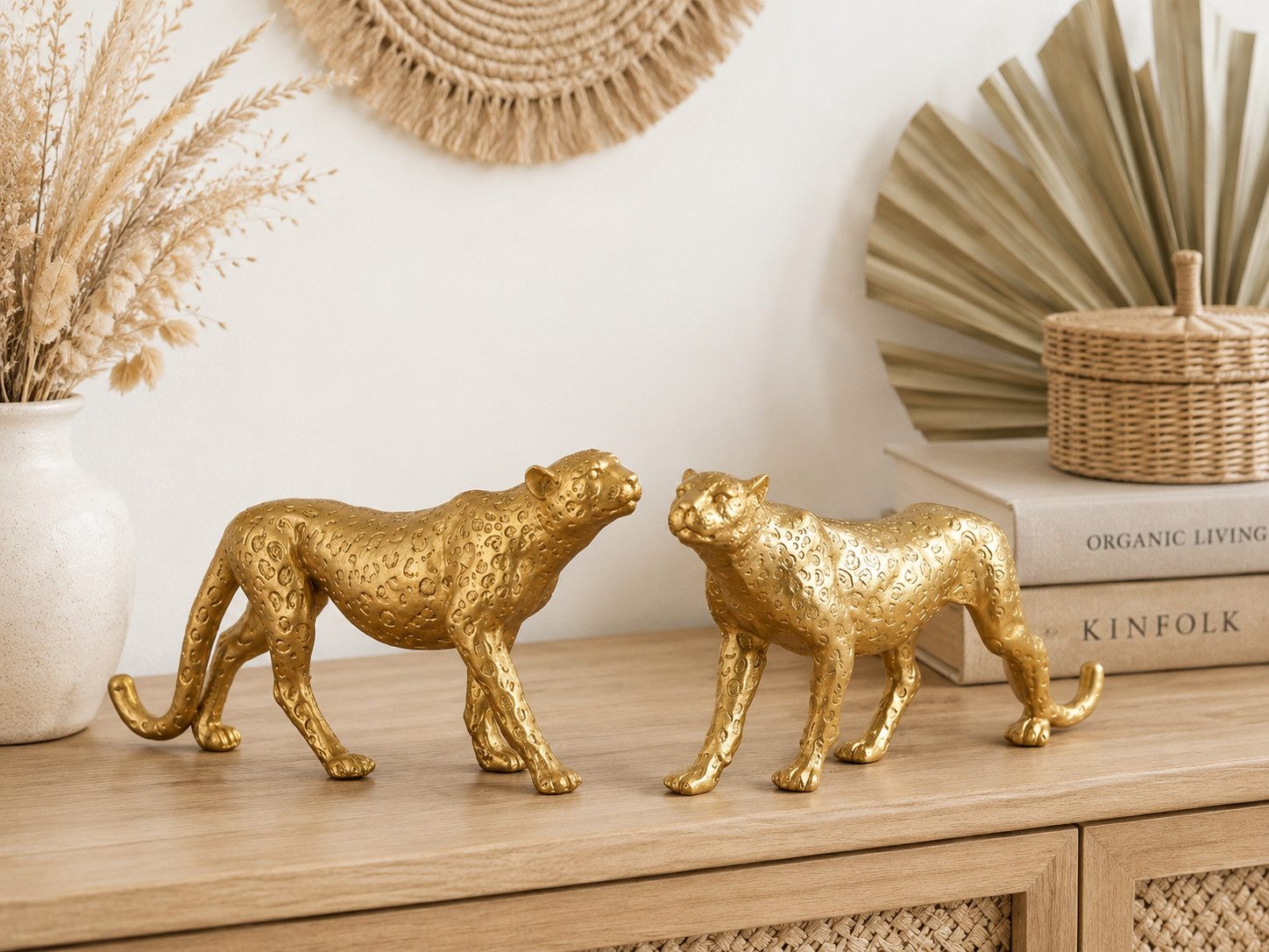 MF Tierfigur Leos Leopard Figuren 2er Set Gold (1 St)