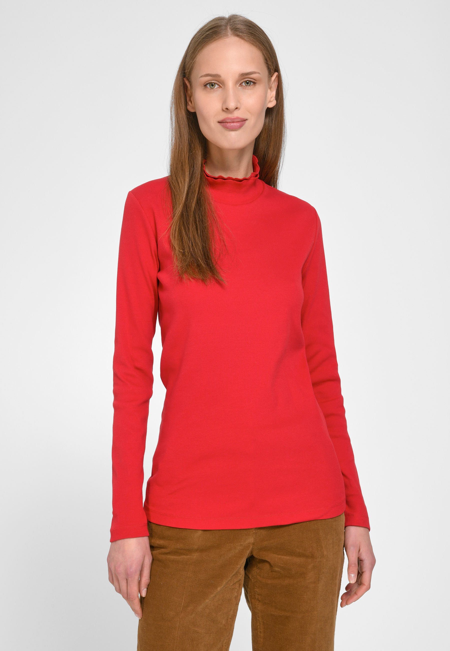 Peter Hahn Longsleeve Cotton mit klassischem Design rot | Shirts